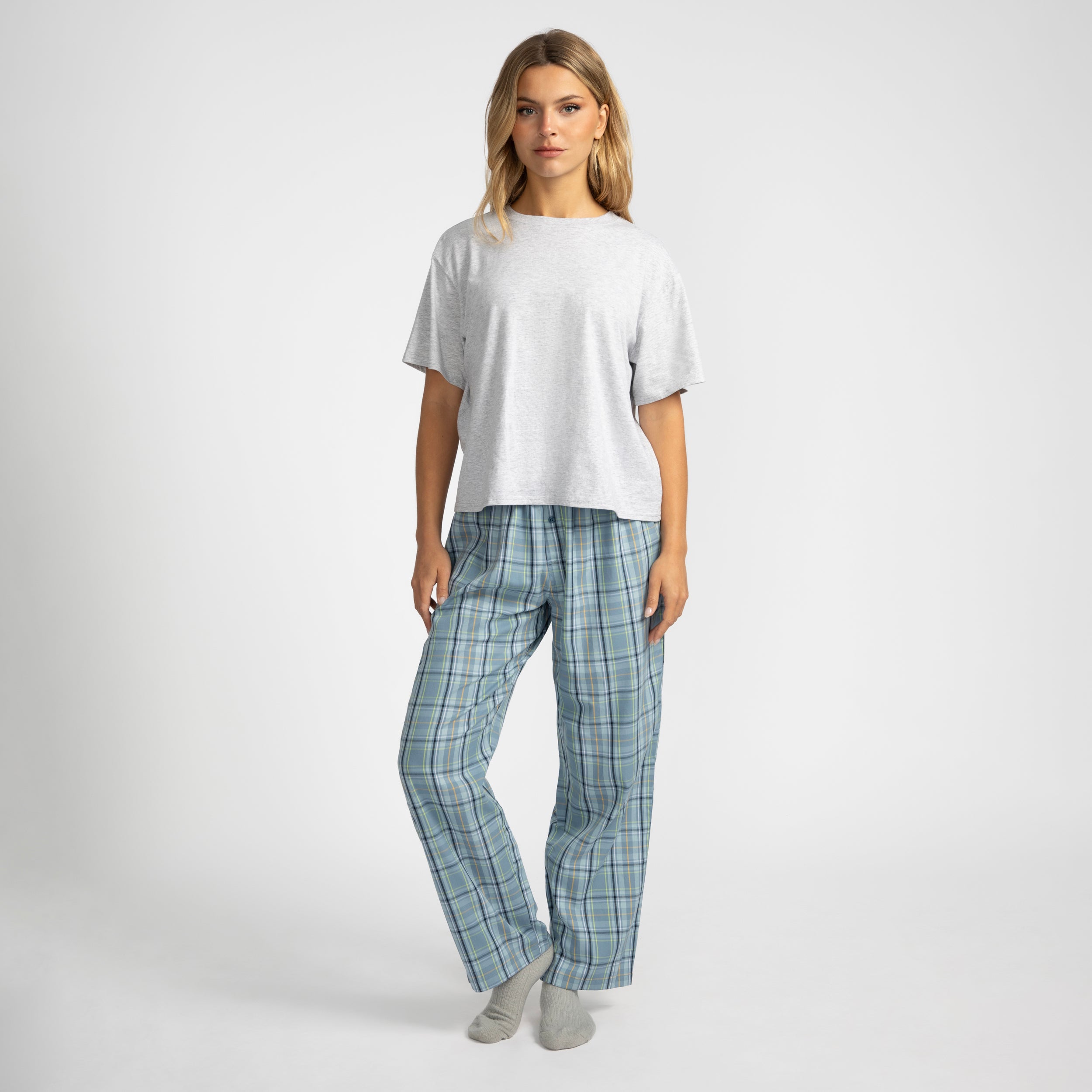 Women's Waves Check Pyjama Pant - Multi