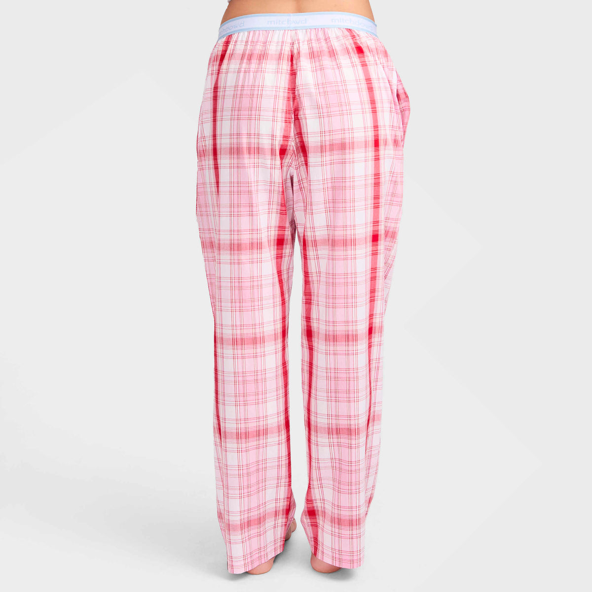 Mitchdowd Women's Summer Pink Check Bamboo Pyjama Pant