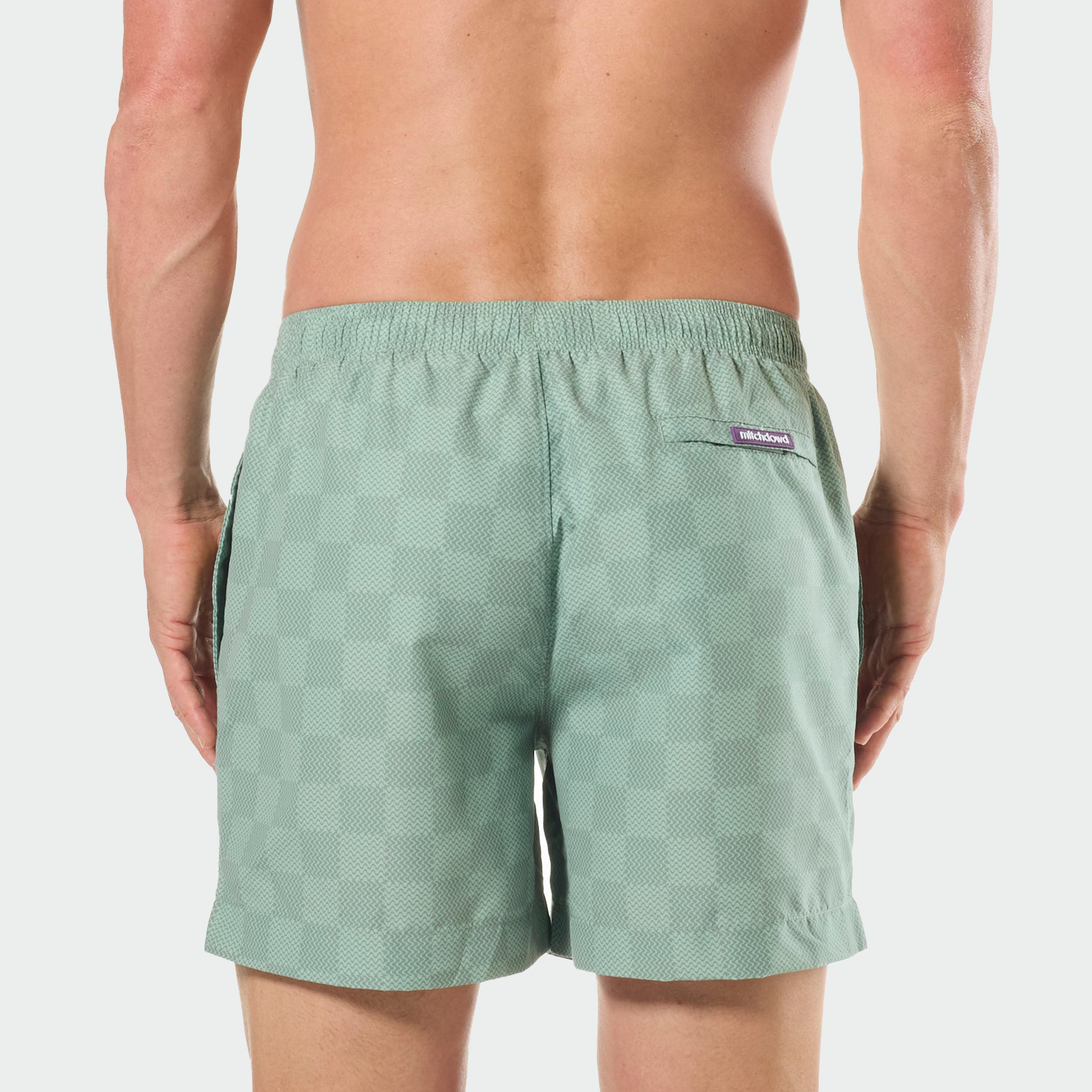 Mitchdowd In Waves Men's Swim Shorts in Sage Green Quick Dry