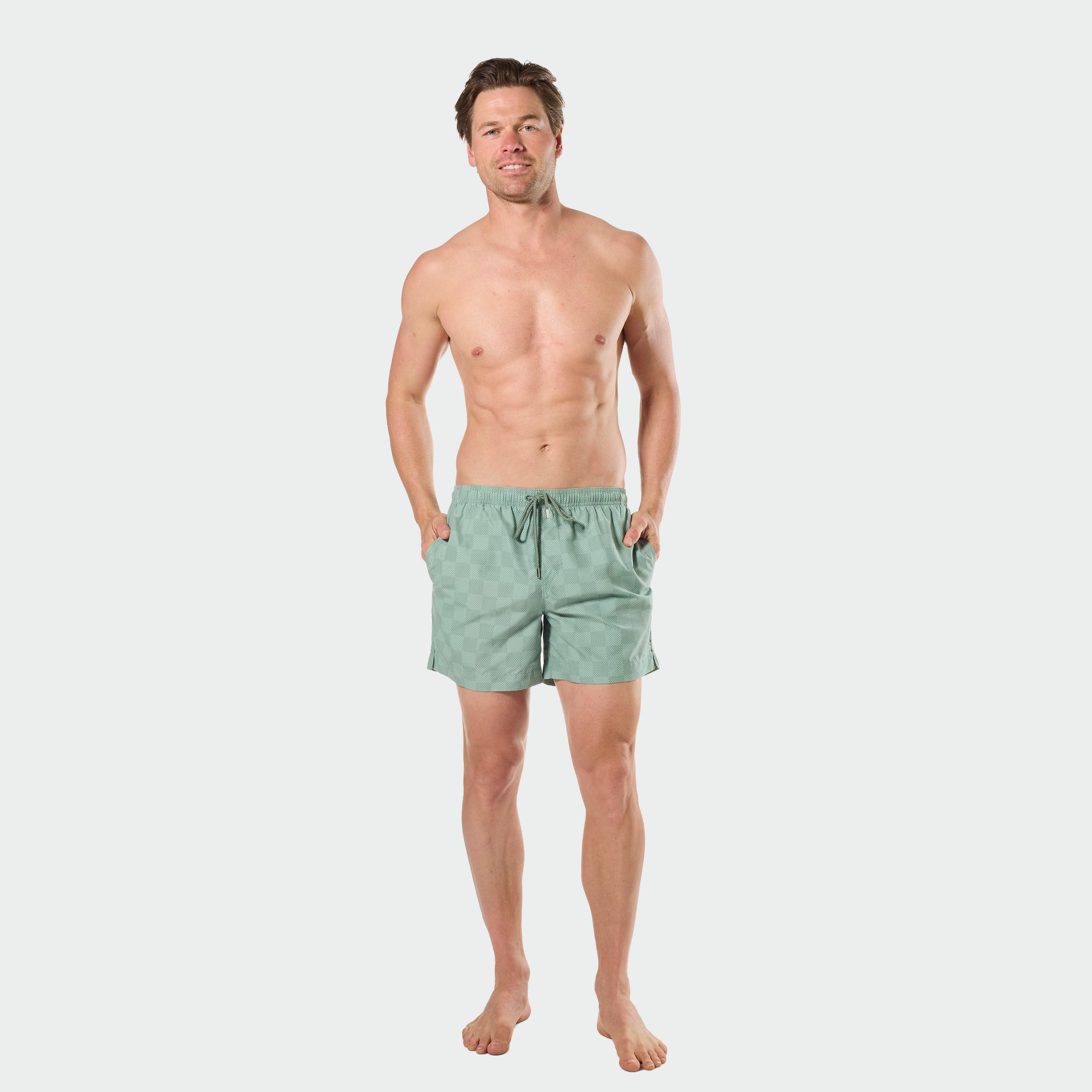 Mitchdowd In Waves Men's Swim Shorts in Sage Green Quick Dry