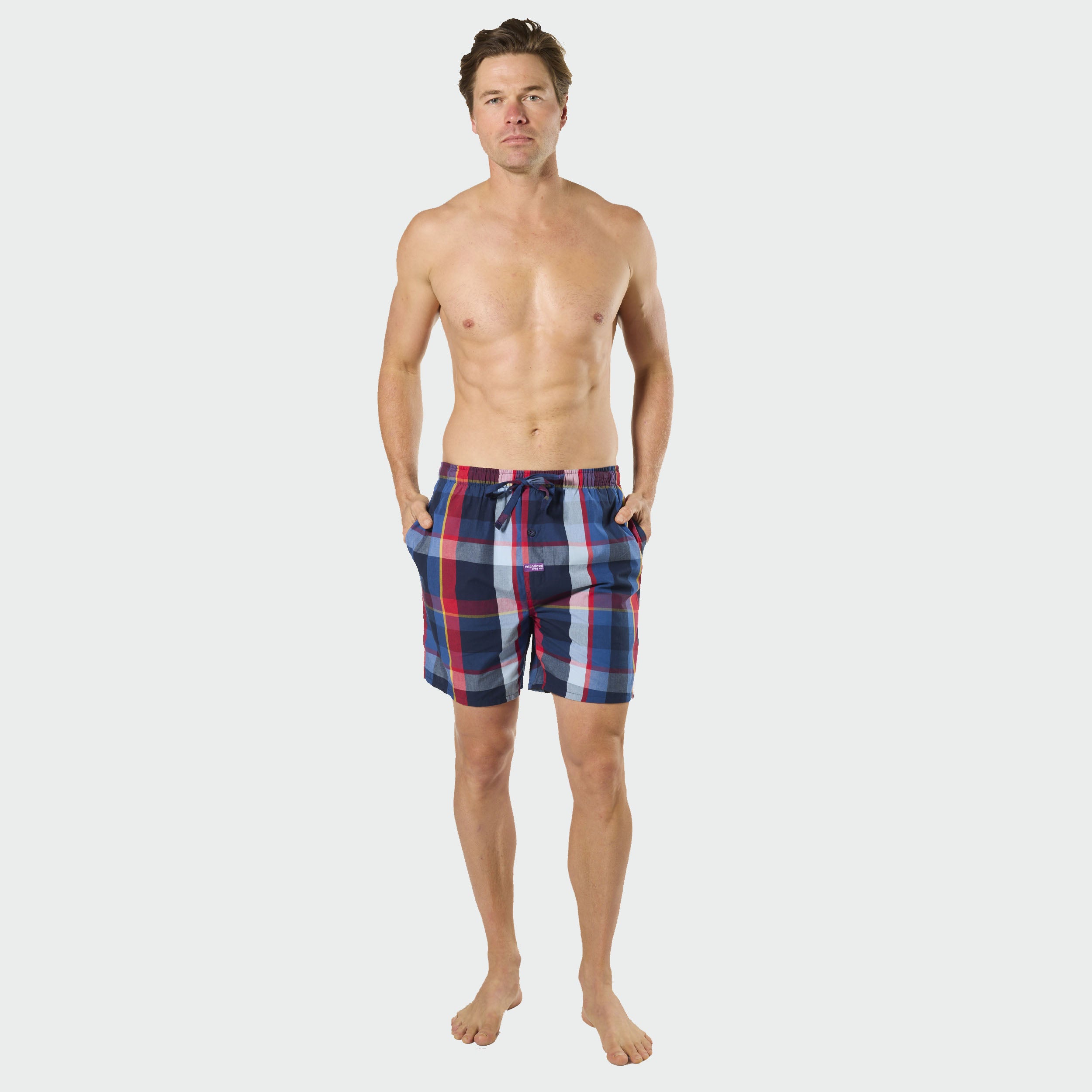 Men's British Check Cotton Sleep Short - Image 4