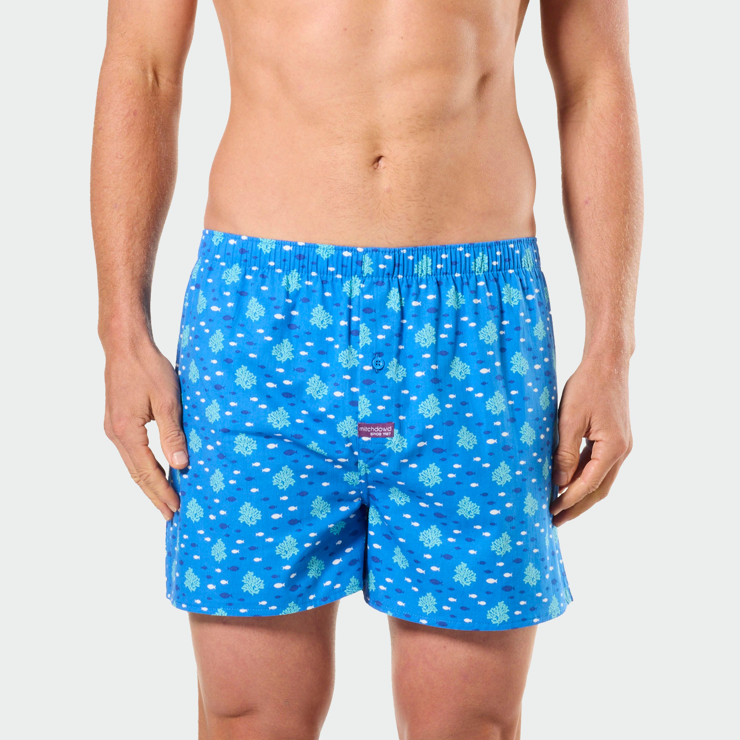 Mitch Dowd Men's Woven Boxer Shorts 5 Pack Beach Print