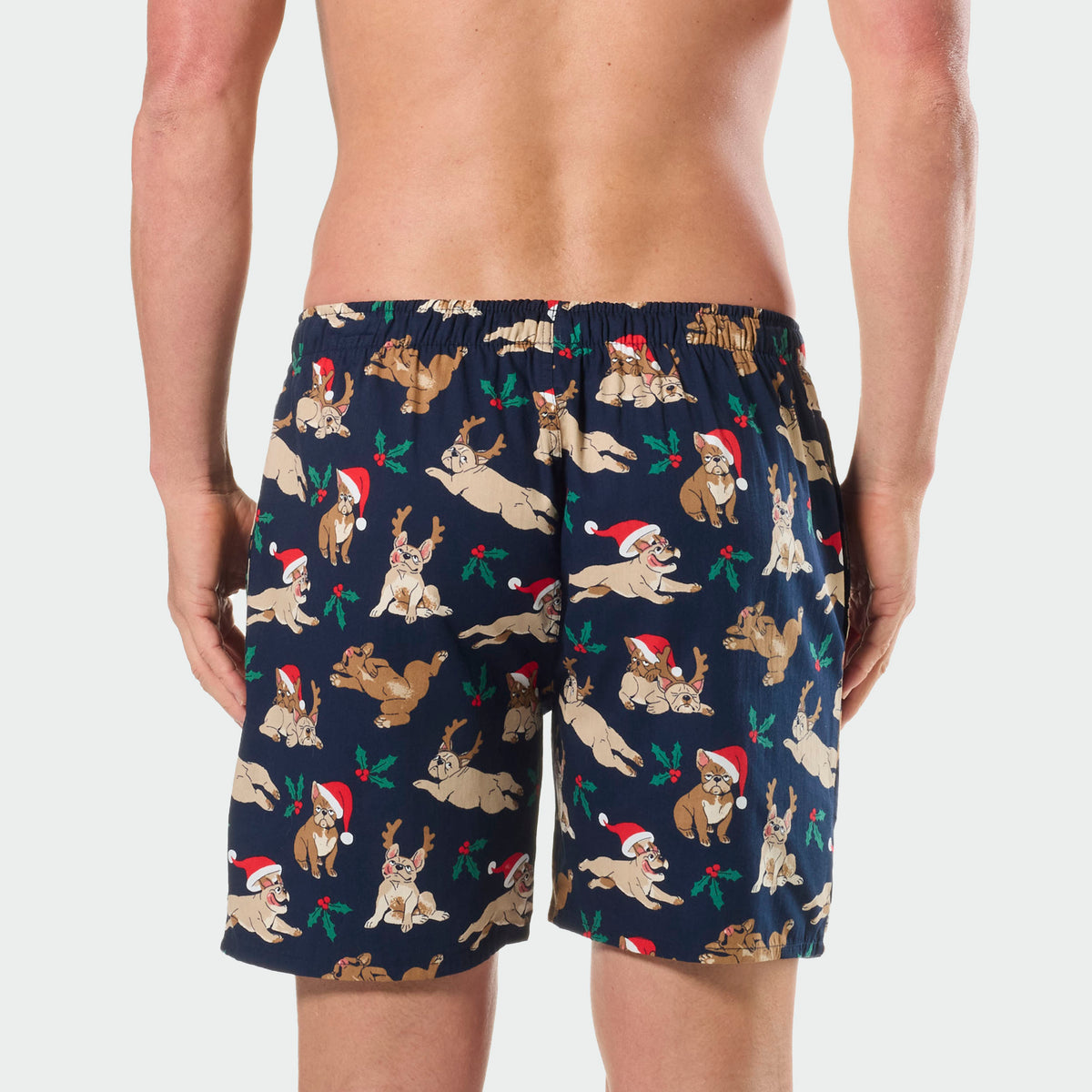 Mitchdowd Mens Christmas Dogs Cotton Sleep Shorts