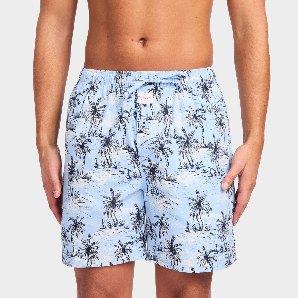 Mitchdowd Men's Sketchy Palms Cotton Sleep Shorts 2 Pack