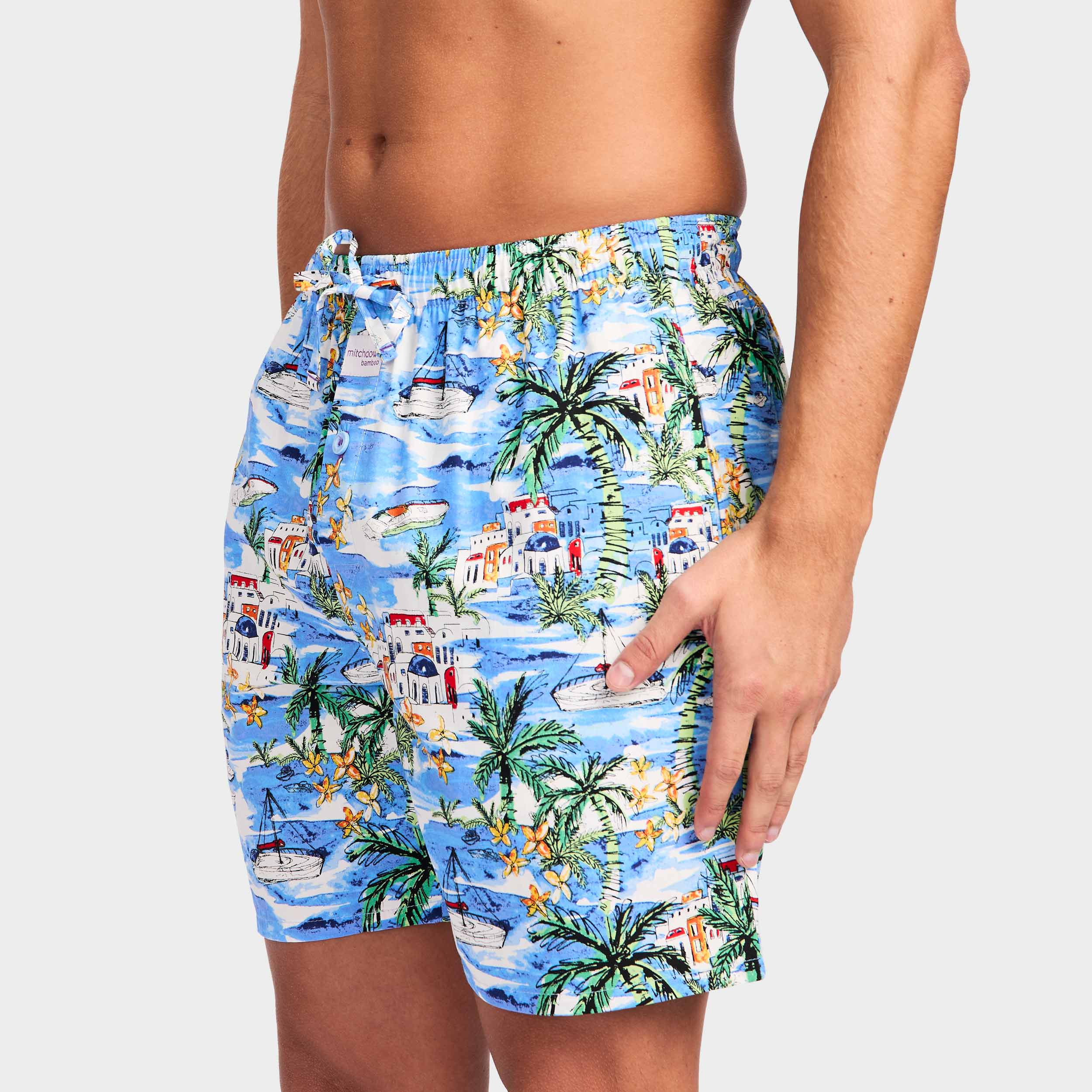 Mitchdowd Men’s Italian Riviera Bamboo Sleep Shorts