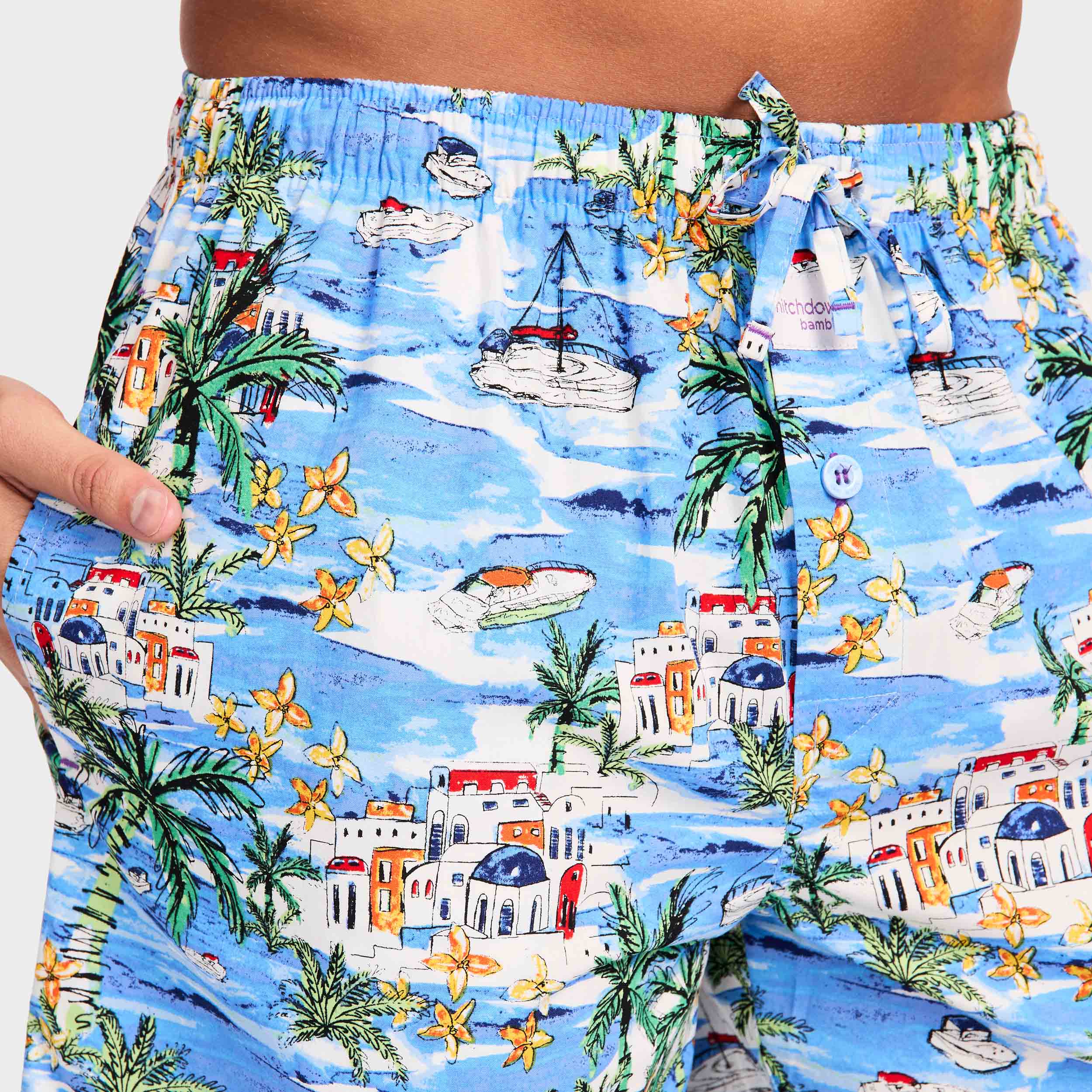 Mitchdowd Men’s Italian Riviera Bamboo Sleep Shorts