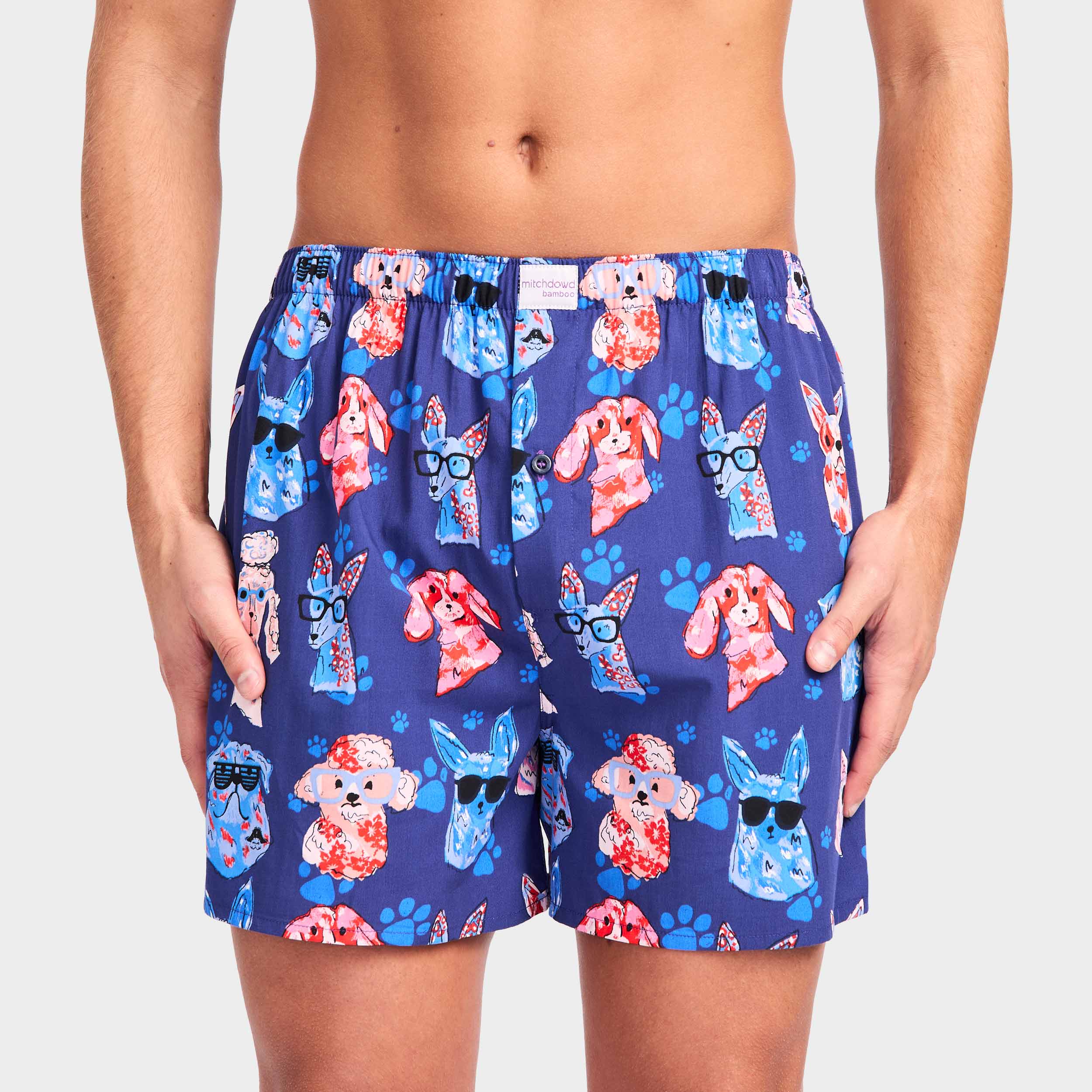 Mitchdowd Men’s Dog Paws Bamboo Boxer Shorts