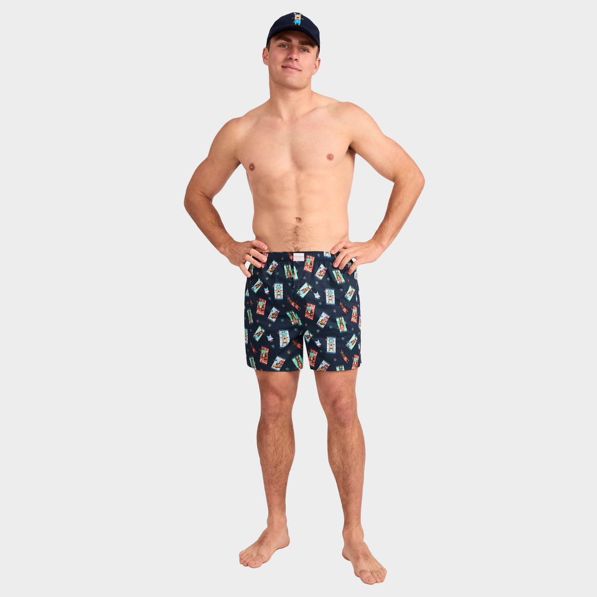 Mitchdowd Men's Sun Baked Dogs Boxer Shorts and Cap Gift Box