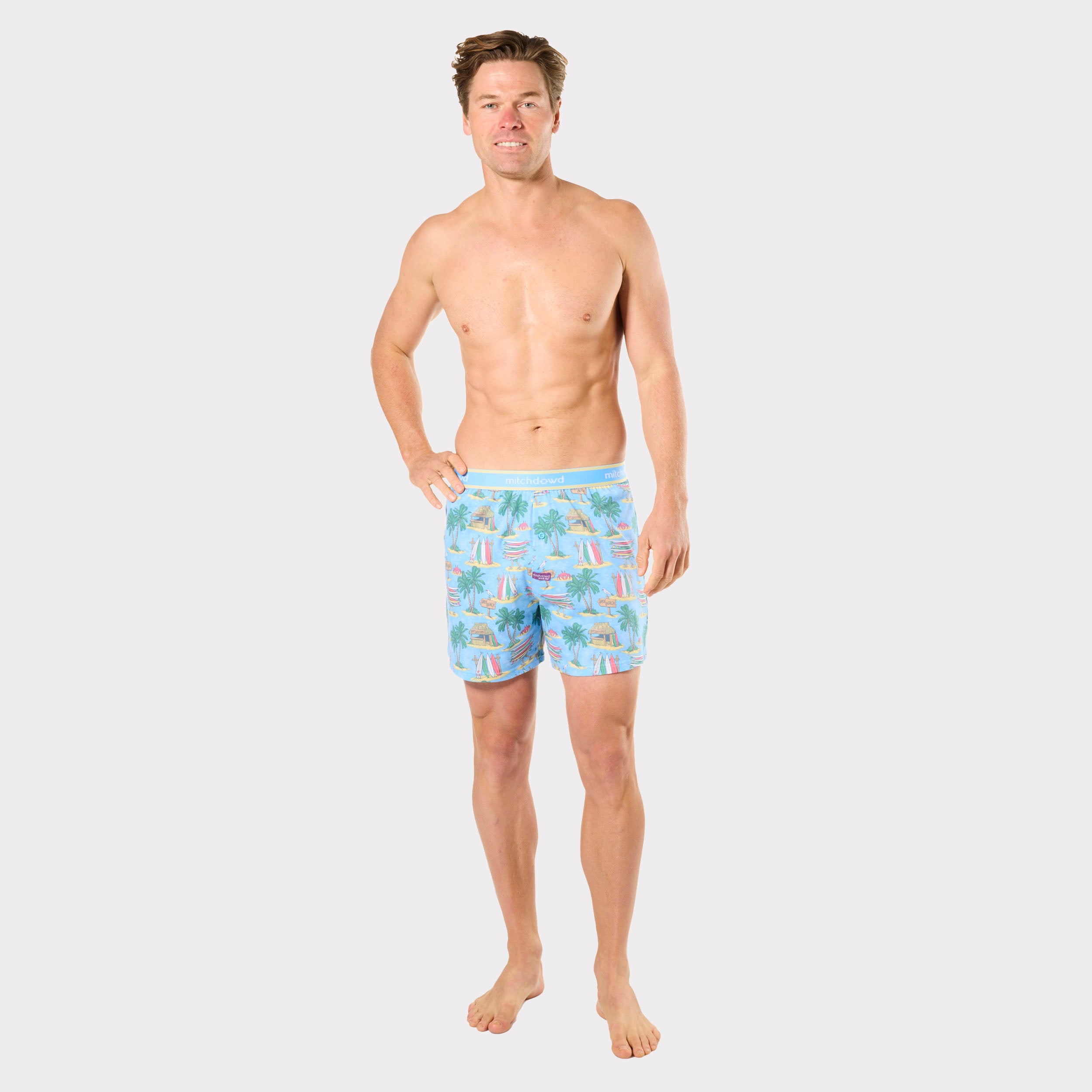 Mitchdowd Mens Tropical Beach Loose Knit Boxer Short