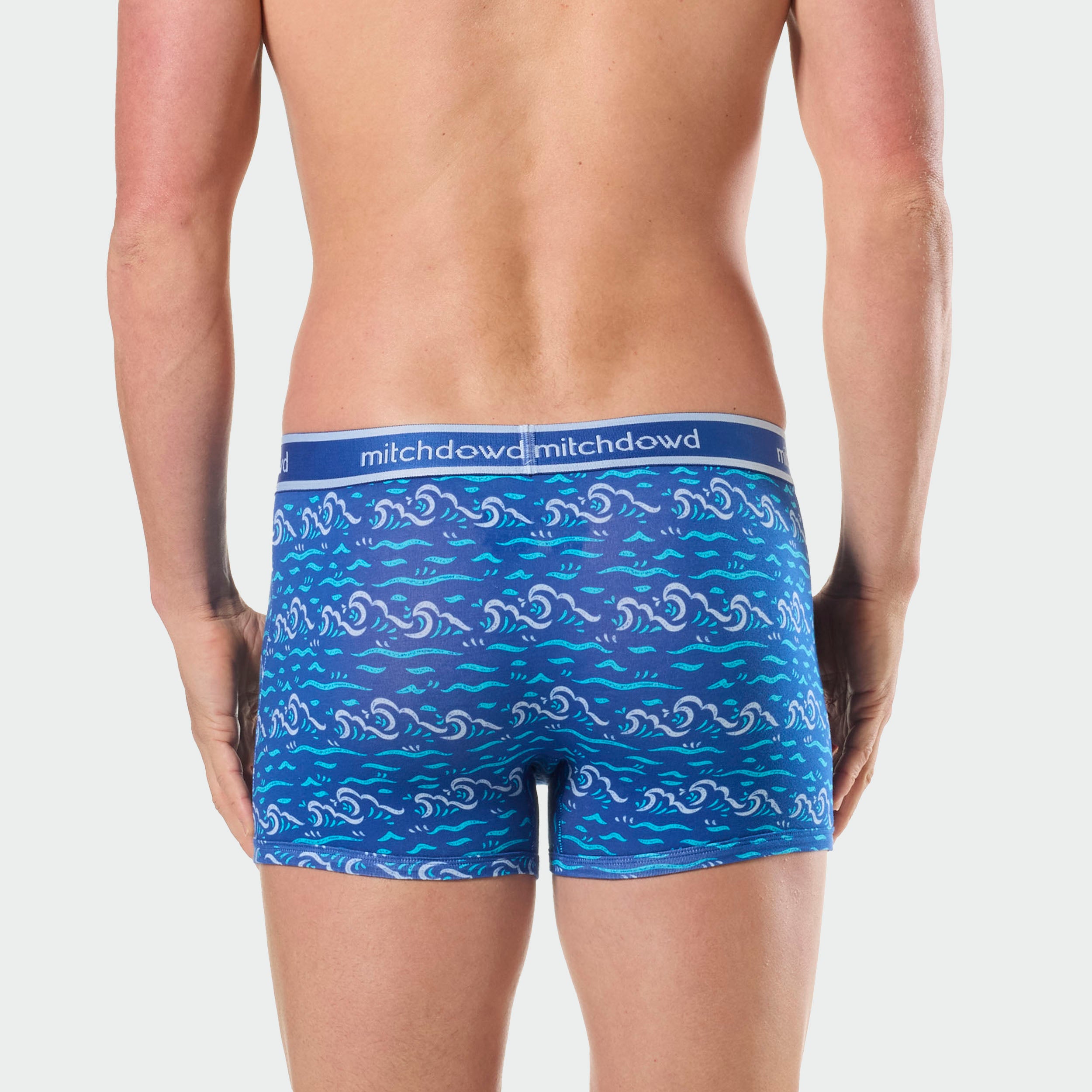 Mitchdowd Mens 3 Pack Trunk in Shark Fin Print