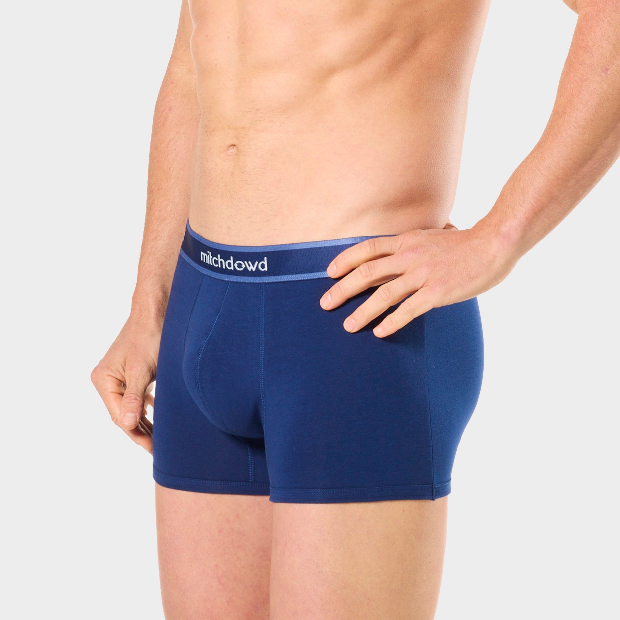 Mitchdowd Men’s 3 Pack Trunks in Blue Tones and Tropical Design