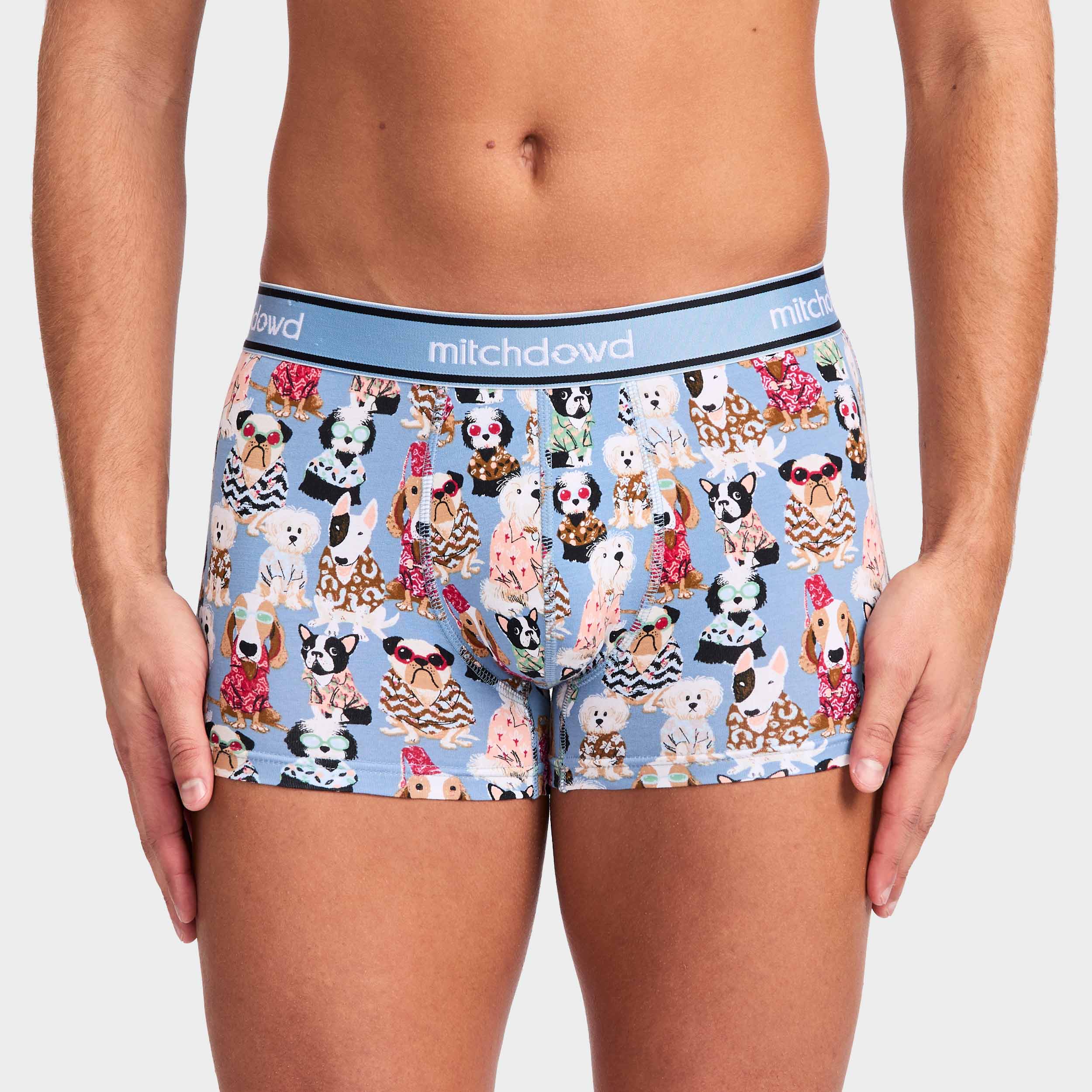 Mitchdowd Men’s Dog Print Cotton Trunks 3 Pack