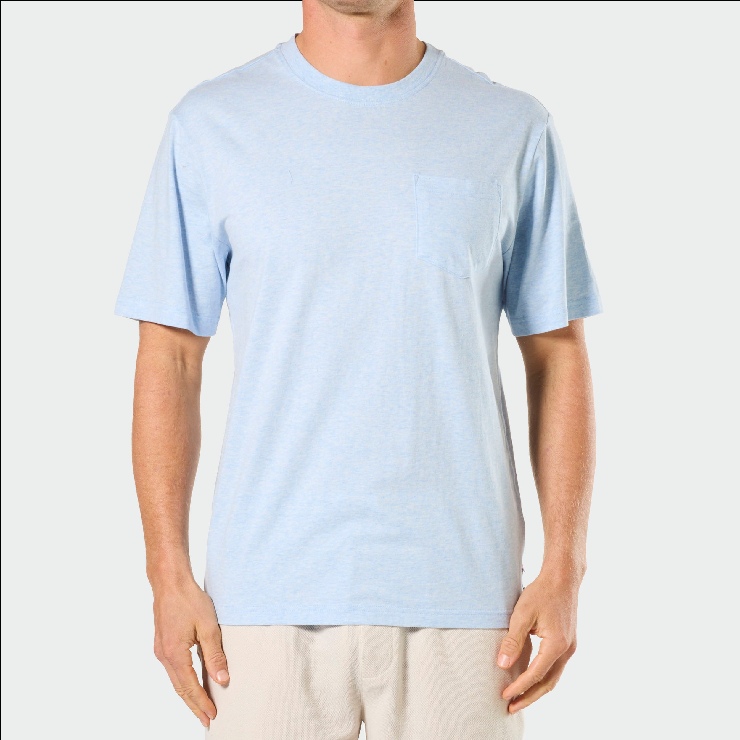 Mens Relaxed Cotton Knit Sleep T-Shirt Blue Marla