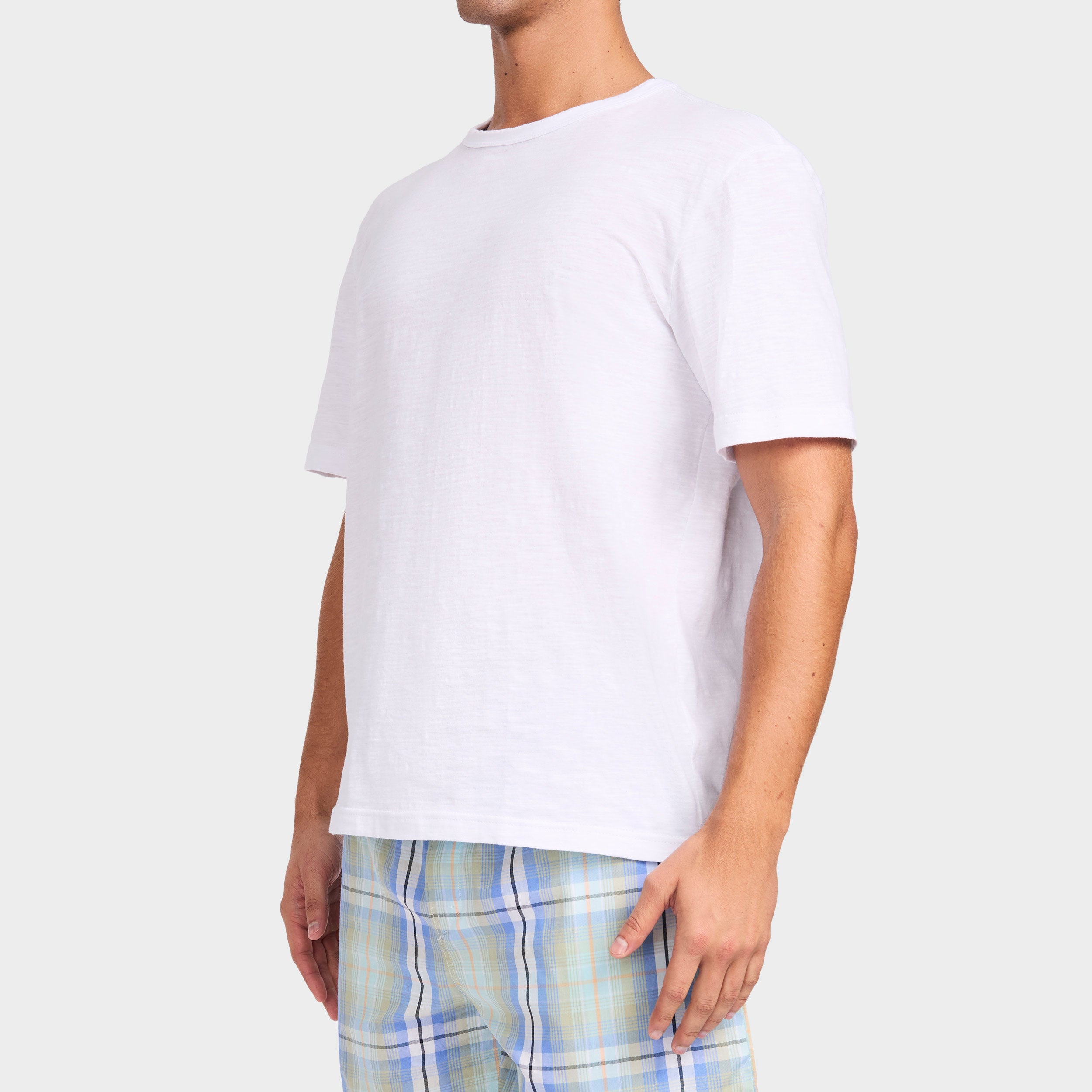 Mitchdowd Men’s Cotton Slub White Sleep Tee
