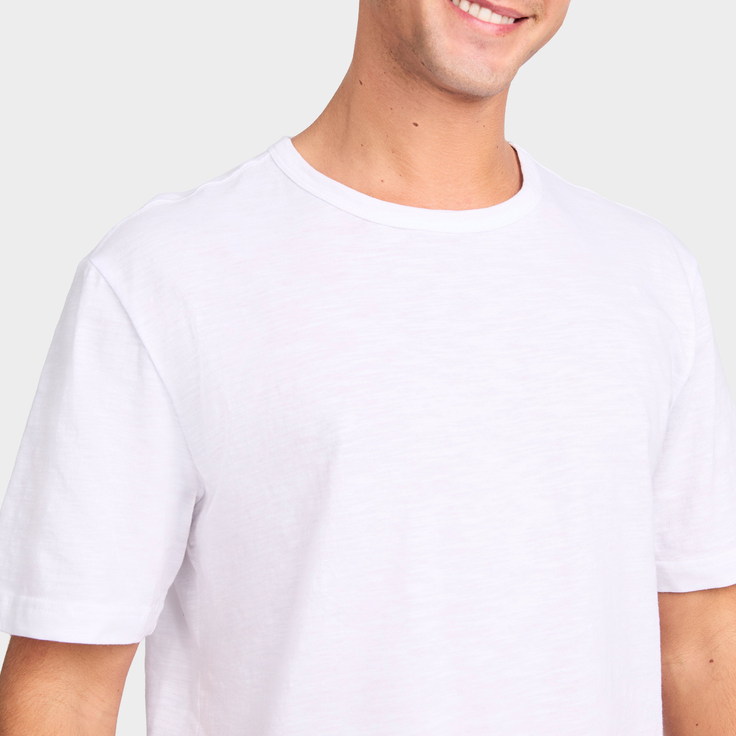 Mitchdowd Men’s Cotton Slub White Sleep Tee