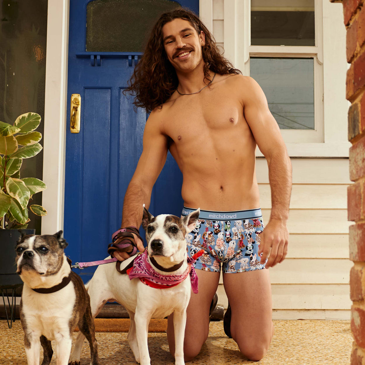 Mitchdowd Men’s Dog Print Cotton Trunks 3 Pack
