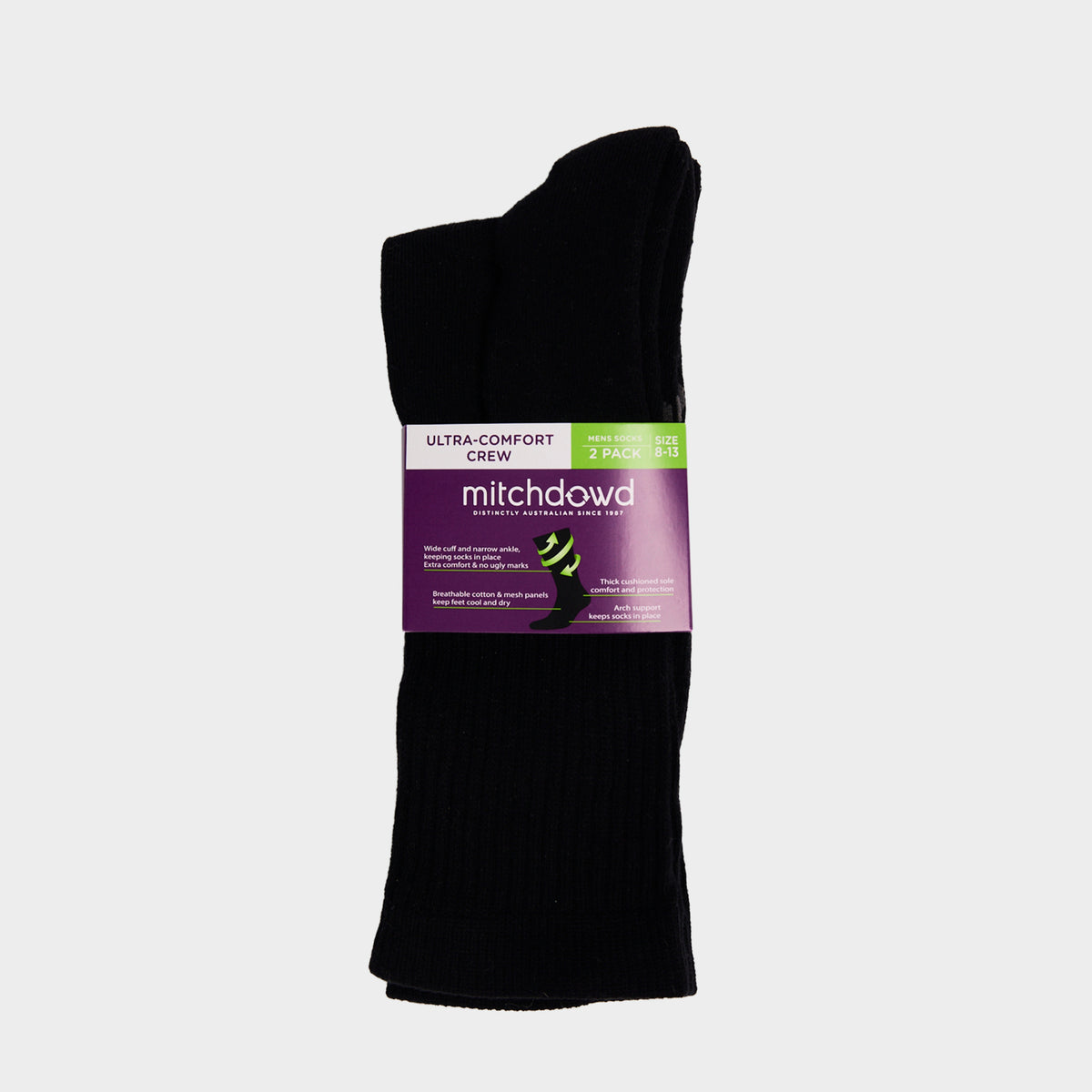 Mitchdowd Men's Ultra Comfort Cotton Socks 2 Pack