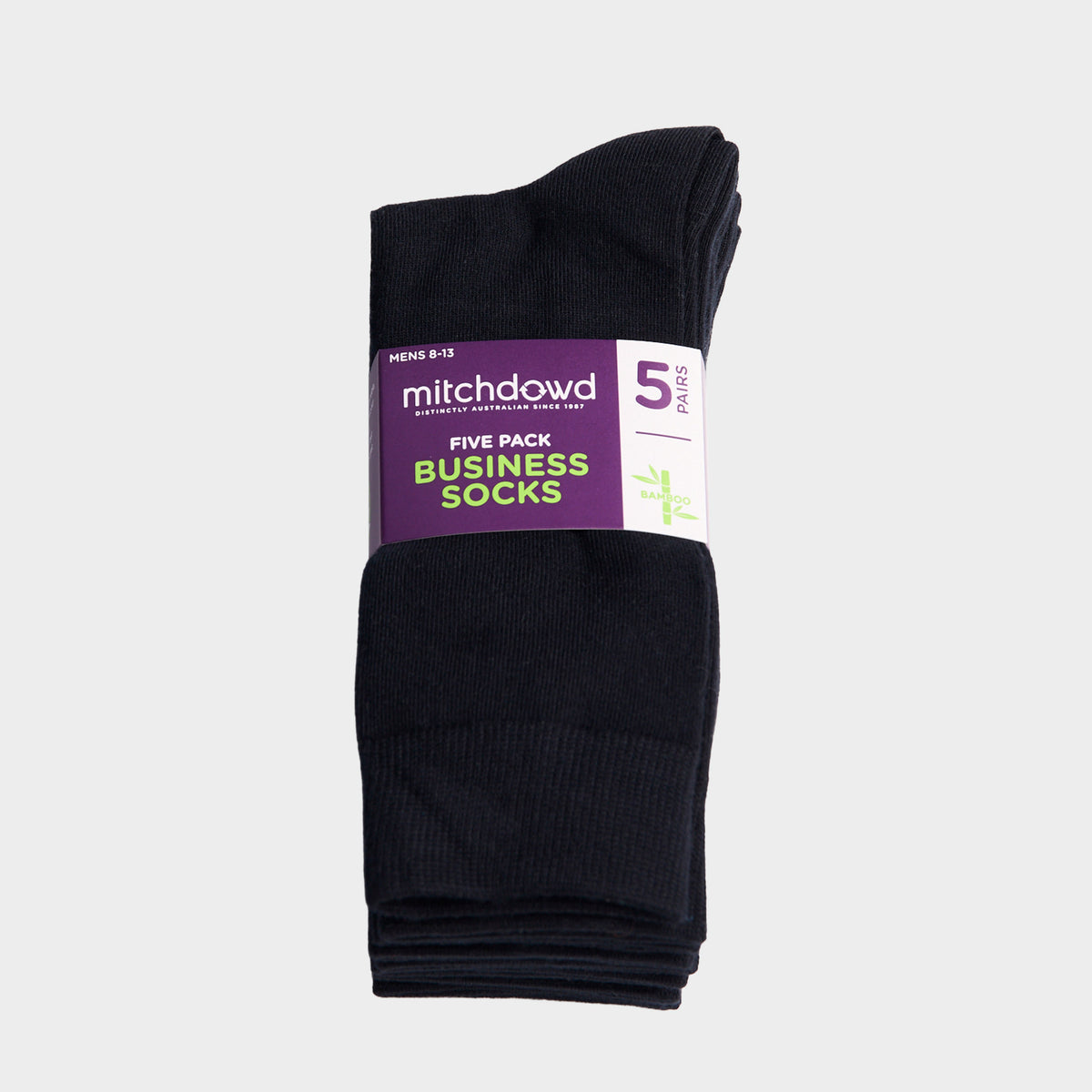 Mitchdowd Men’s Basic Bamboo Crew Socks 5 Pack