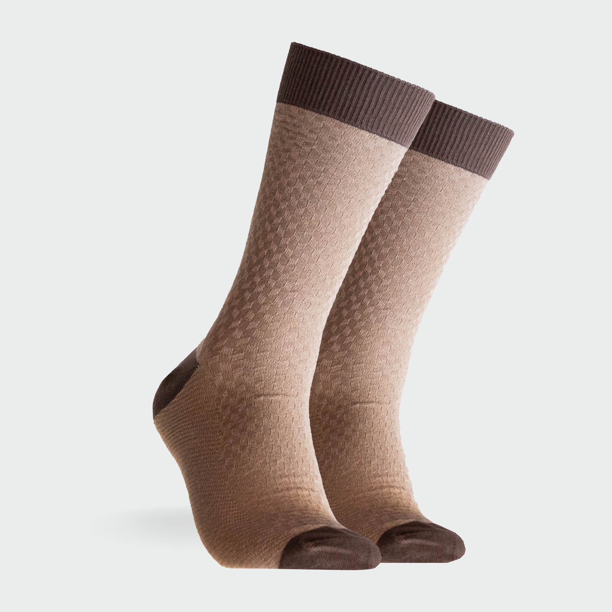 Mitchdowd Mens Brown Pattern Dress Socks