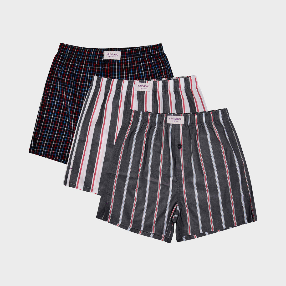 Mitchdowd Boys Patriot Stripe Boxer Shorts 3 Pack