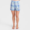 Mitchdowd Women's Summer Blue Check Cotton Boxer Shorts