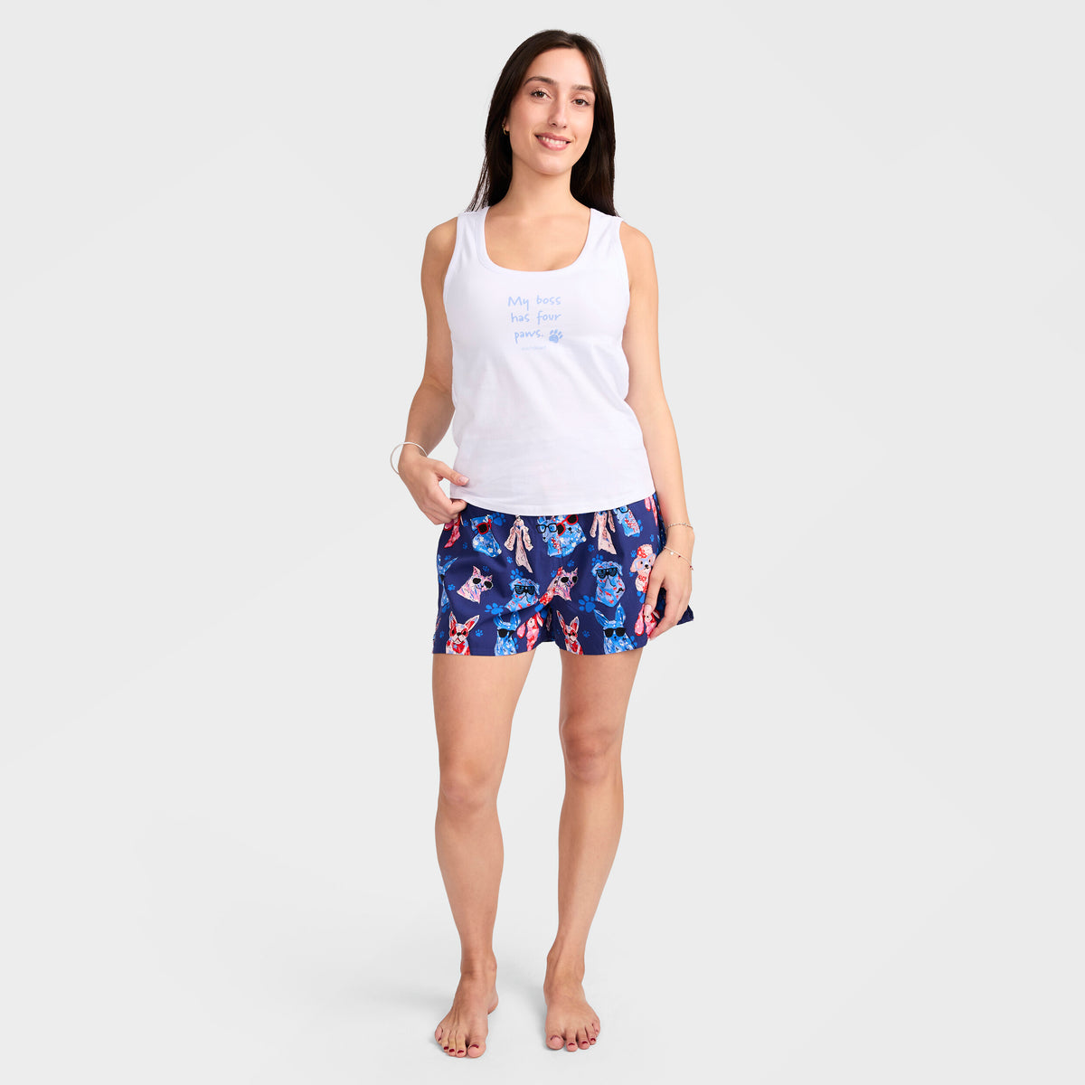 Mitchdowd Women's Dog Paws Bamboo Boxer Shorts