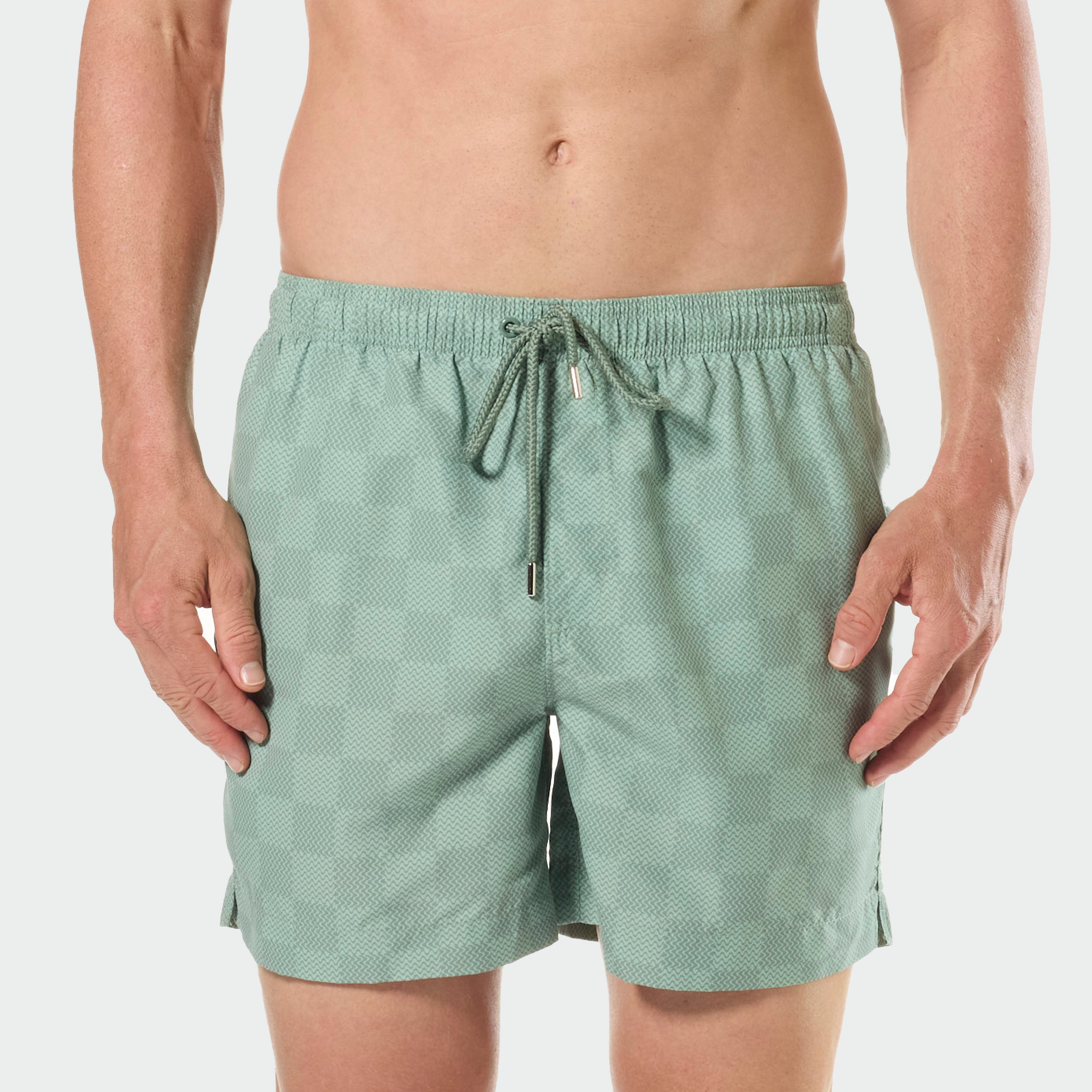 Mitchdowd In Waves Men's Swim Shorts in Sage Green Quick Dry