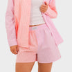 Mitchdowd Womens Bamboo Pink Stripe Boxer Shorts
