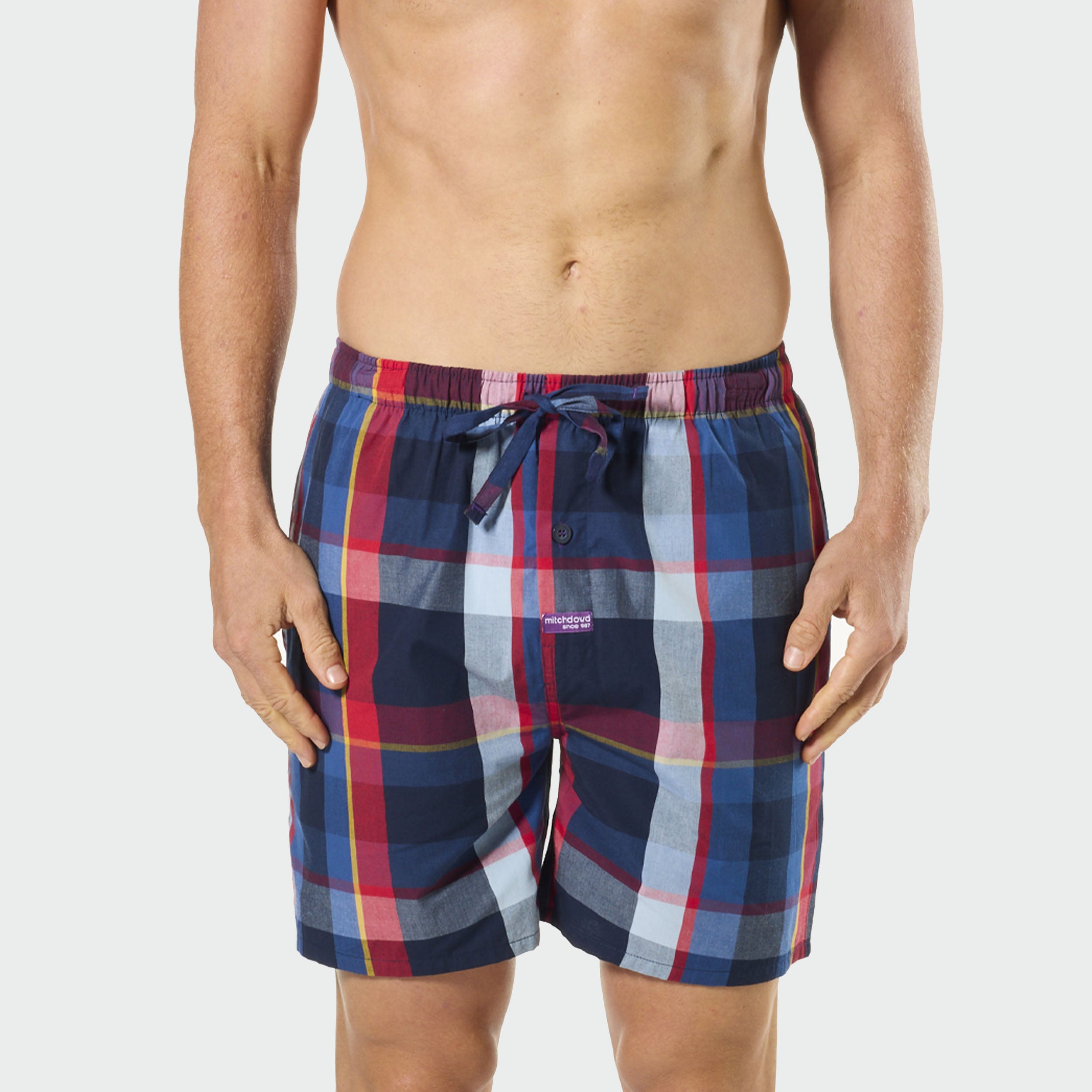 Men's British Check Cotton Sleep Short - Image 1
