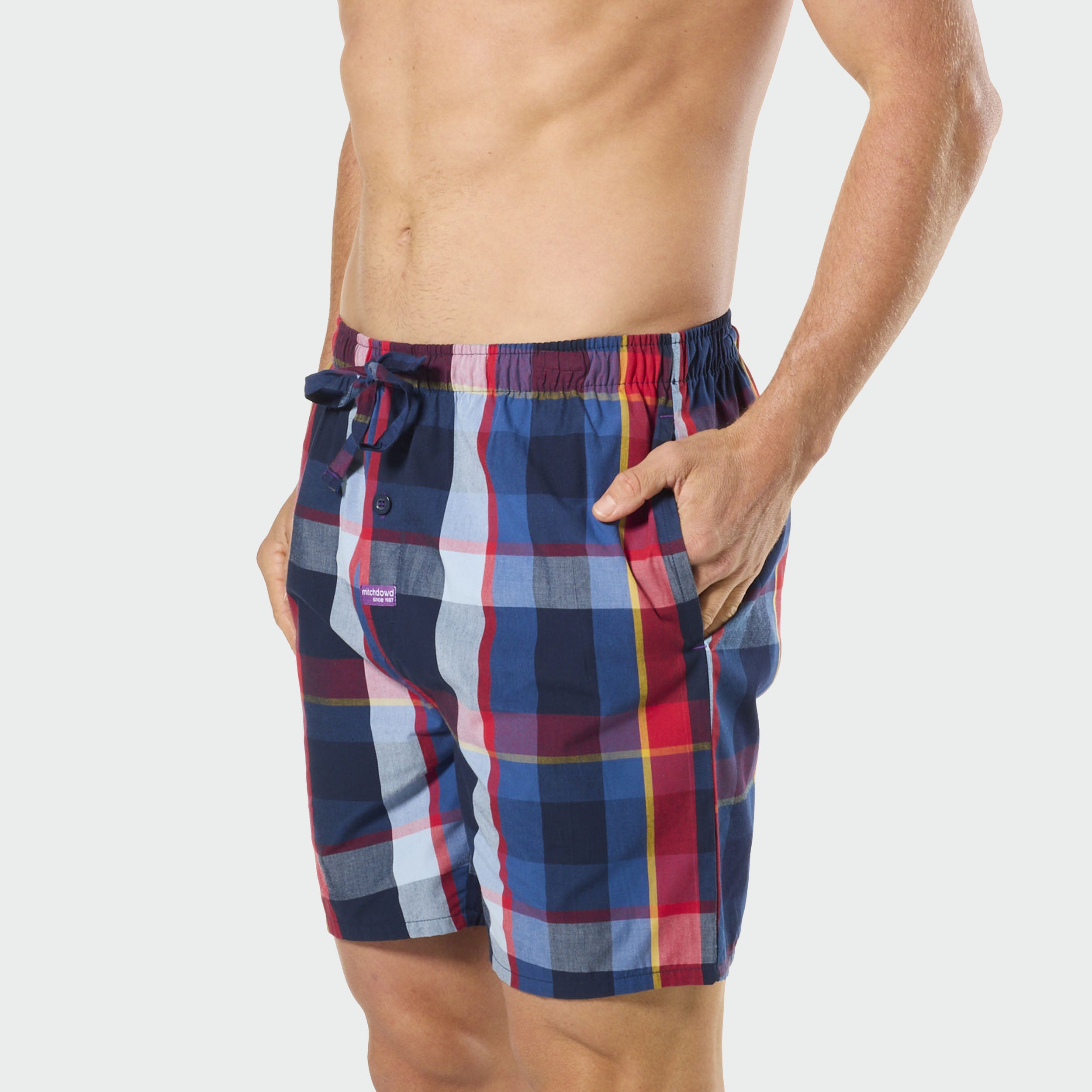 Men's British Check Cotton Sleep Short - Image 2