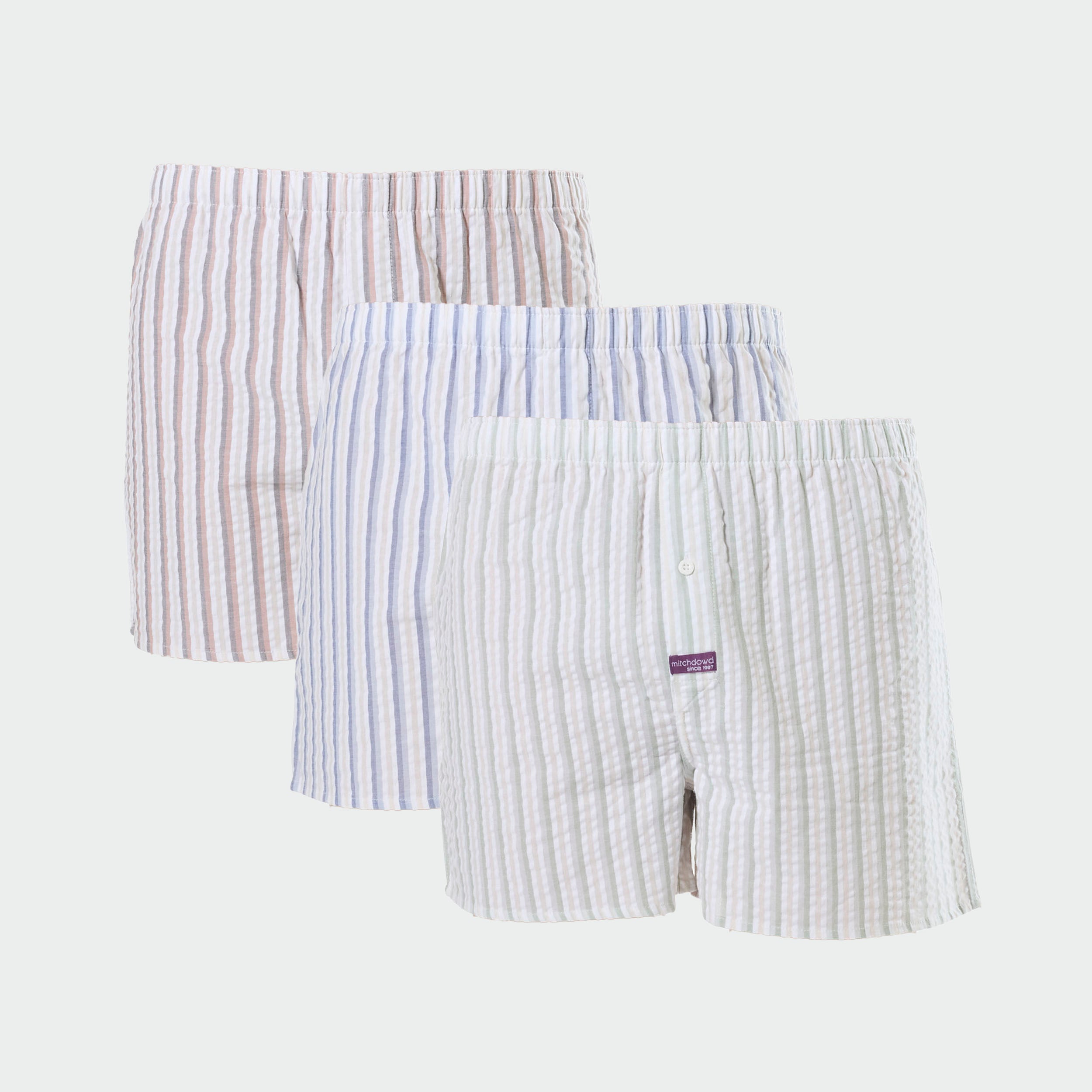 Mitchdowd Mens 3 Pack Stripes Boxer Shorts