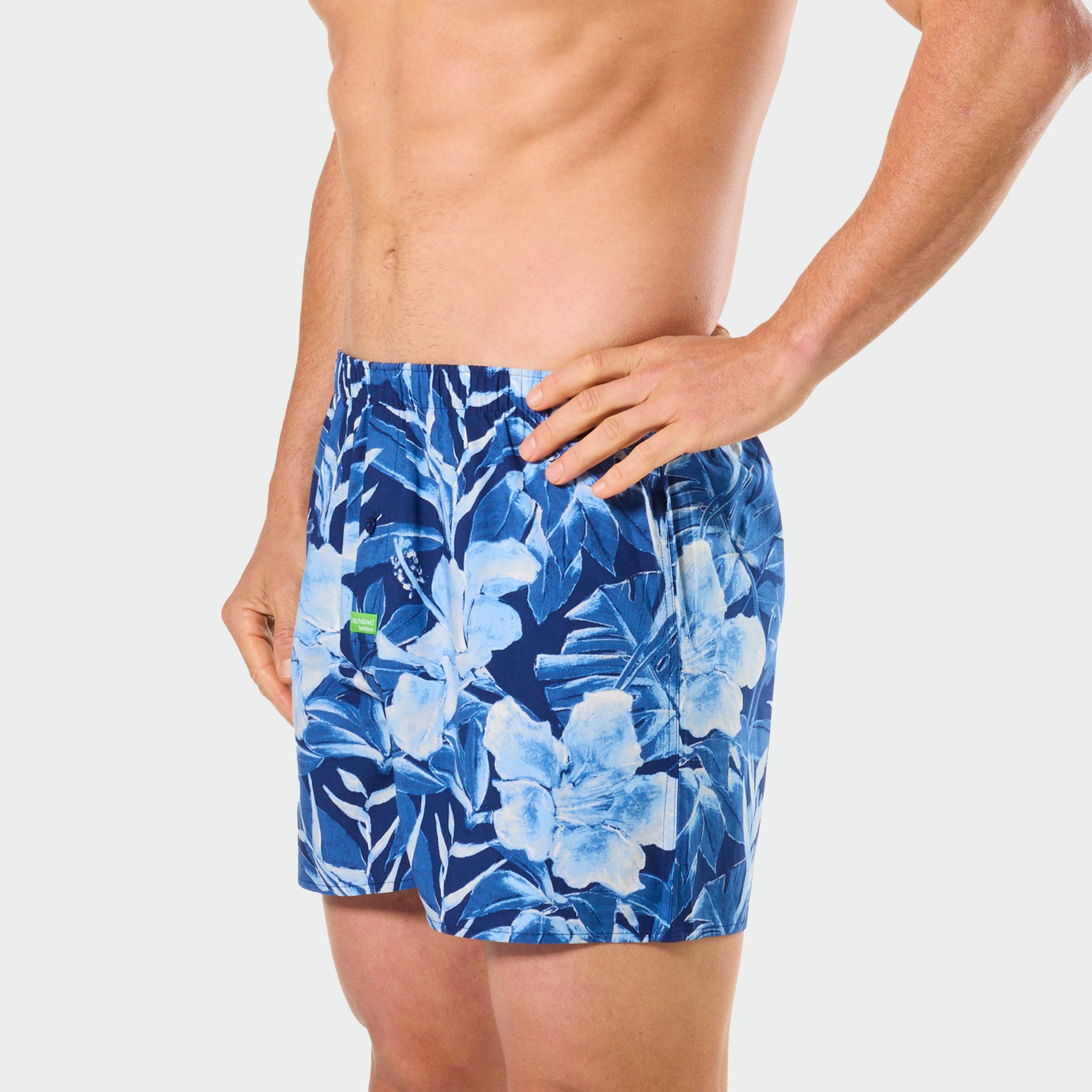 Mitch Dowd Men's Bamboo Boxer Shorts in Painted Tropical Print