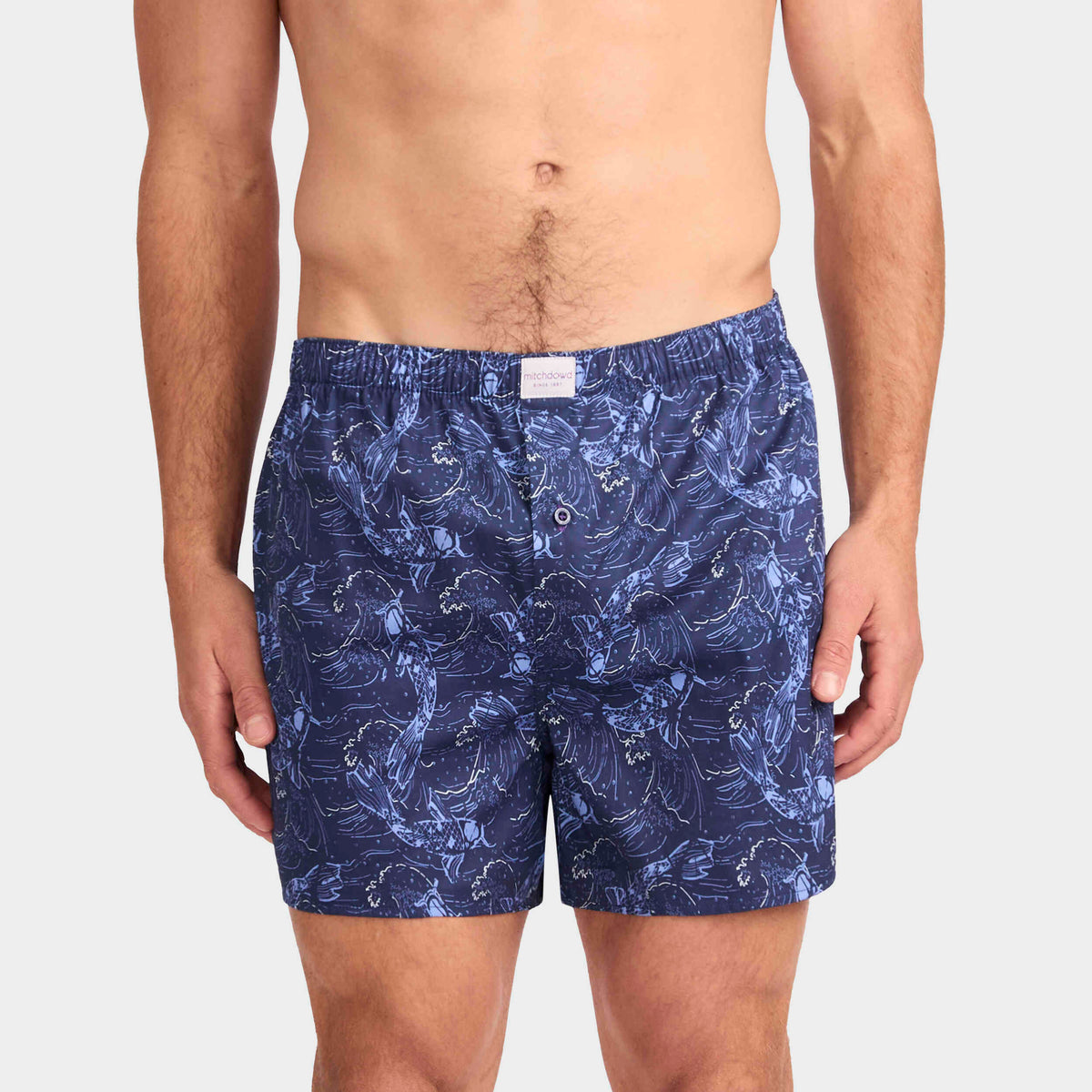 Mitchdowd Men's Koi Pond Cotton Boxer Shorts 3 Pack