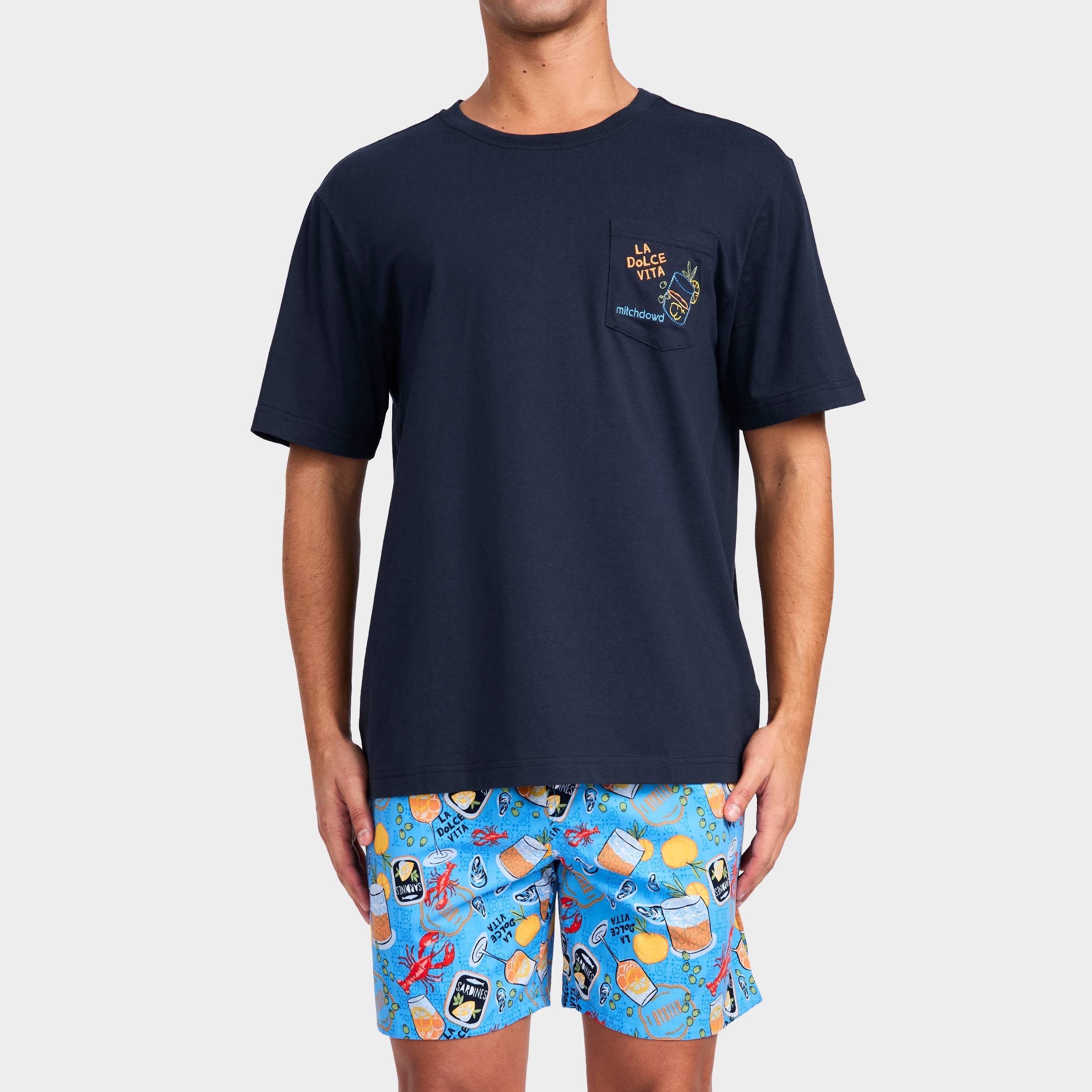 Mitchdowd Men’s La Dolce Vita Cotton Pyjama Set