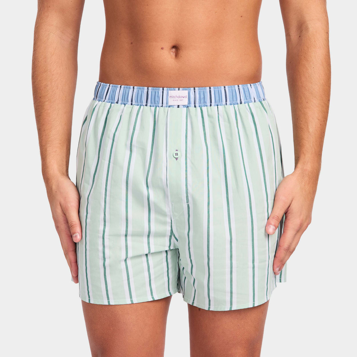 Mitchdowd Men's Soft Contrast Cotton Boxers 3 Pack