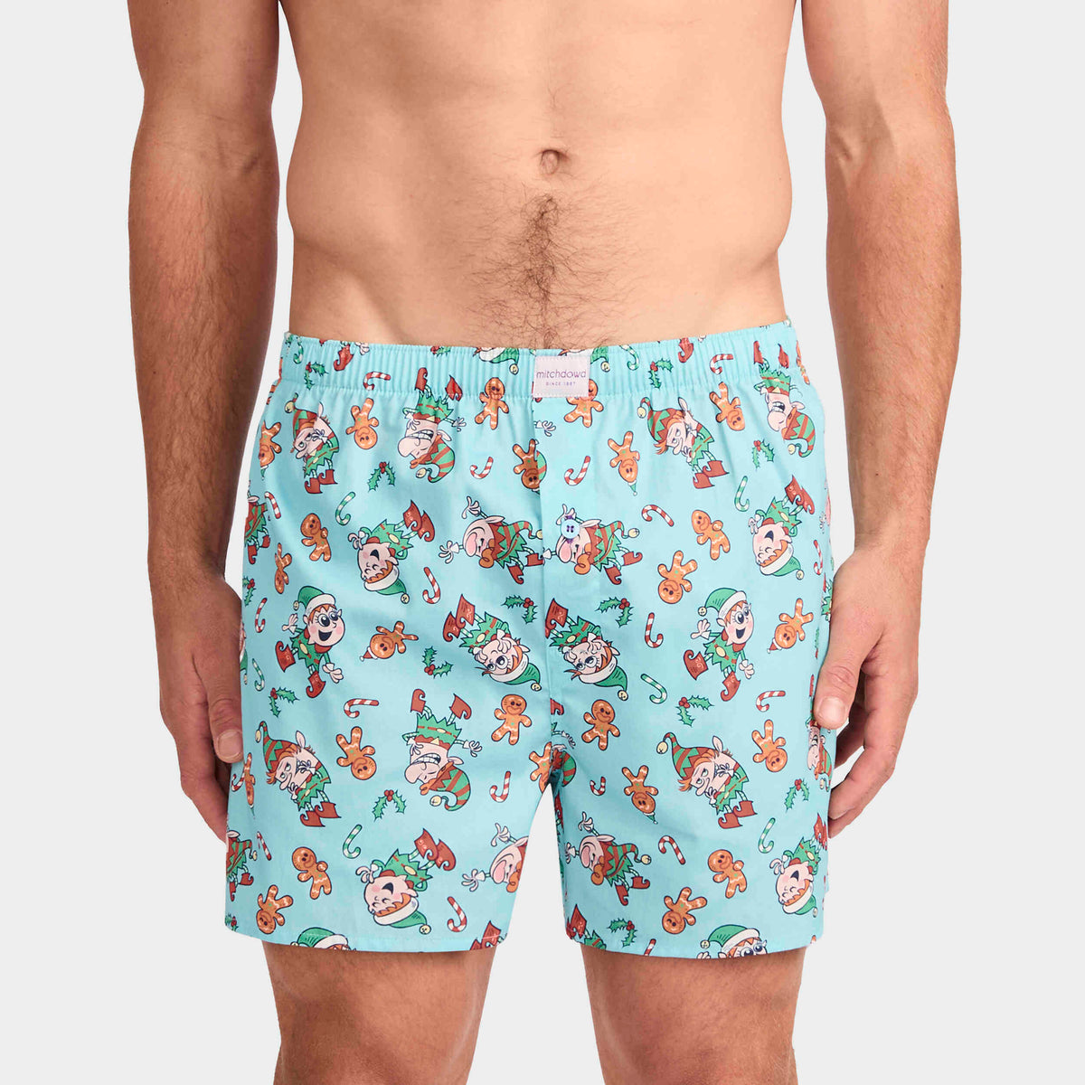 Mitchdowd Men's Guilty Elf Cotton Boxer Short