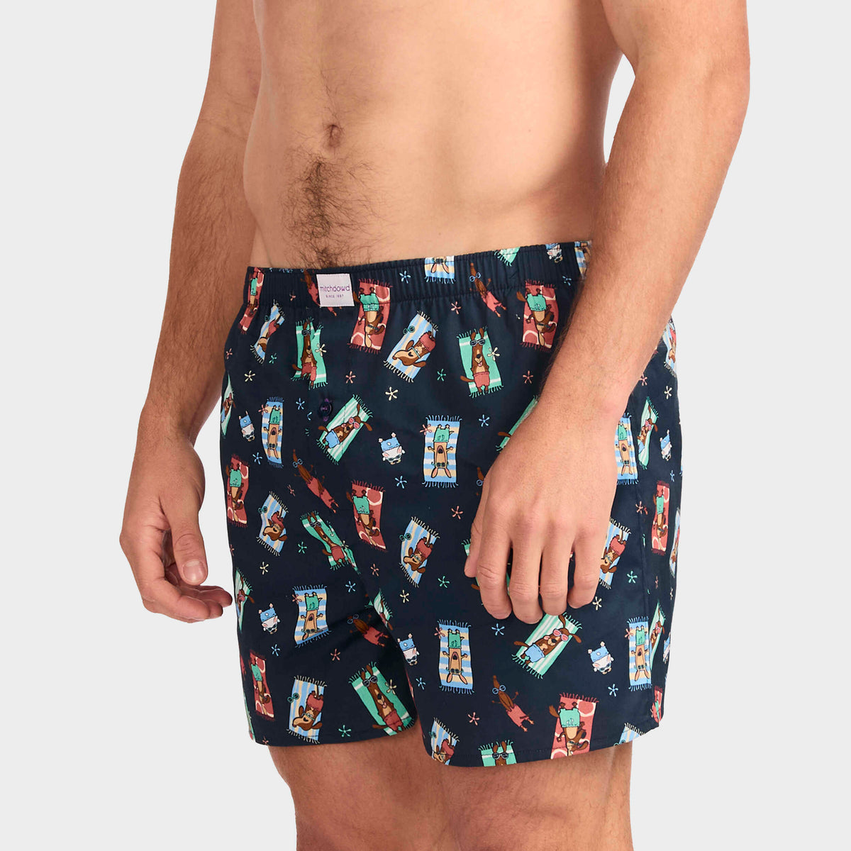 Mitchdowd Men's Sun Baked Dogs Boxer Shorts and Cap Gift Box