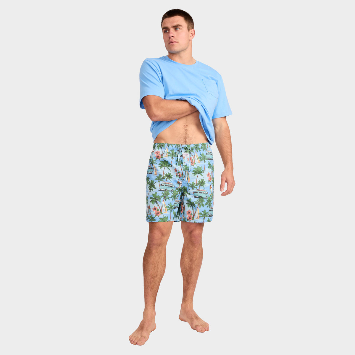 Mitchdowd Men's Surf Summer Pyjama Set And Wet Pack Gift Box