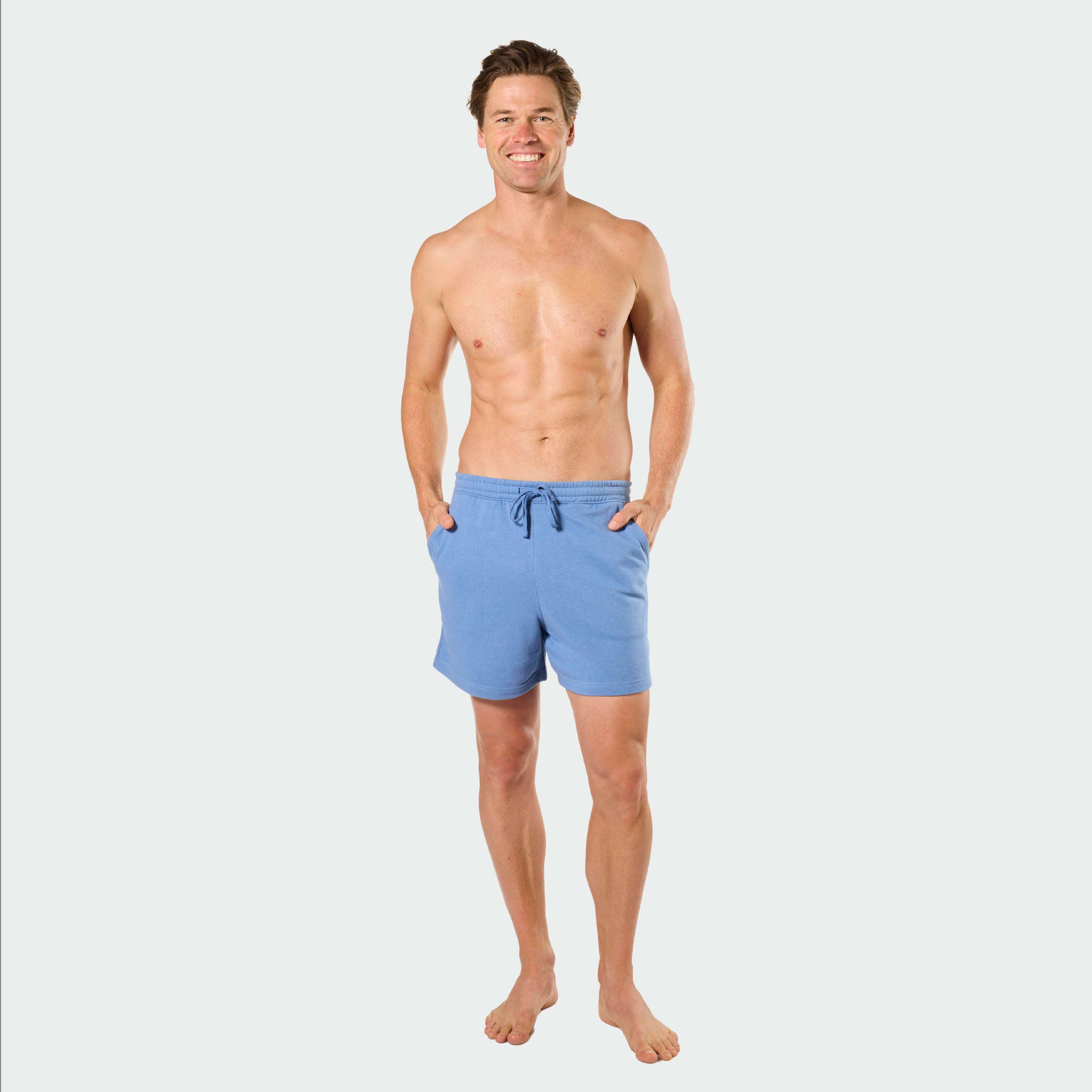 Mitch Dowd Men's Terry Knit Sleep Short in Denim