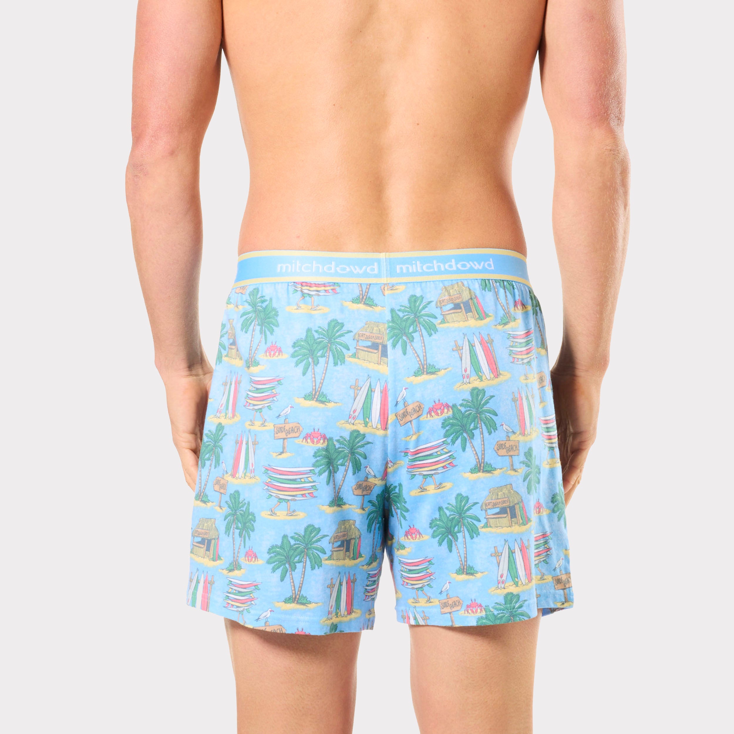 Mitchdowd Mens Tropical Beach Loose Knit Boxer Short