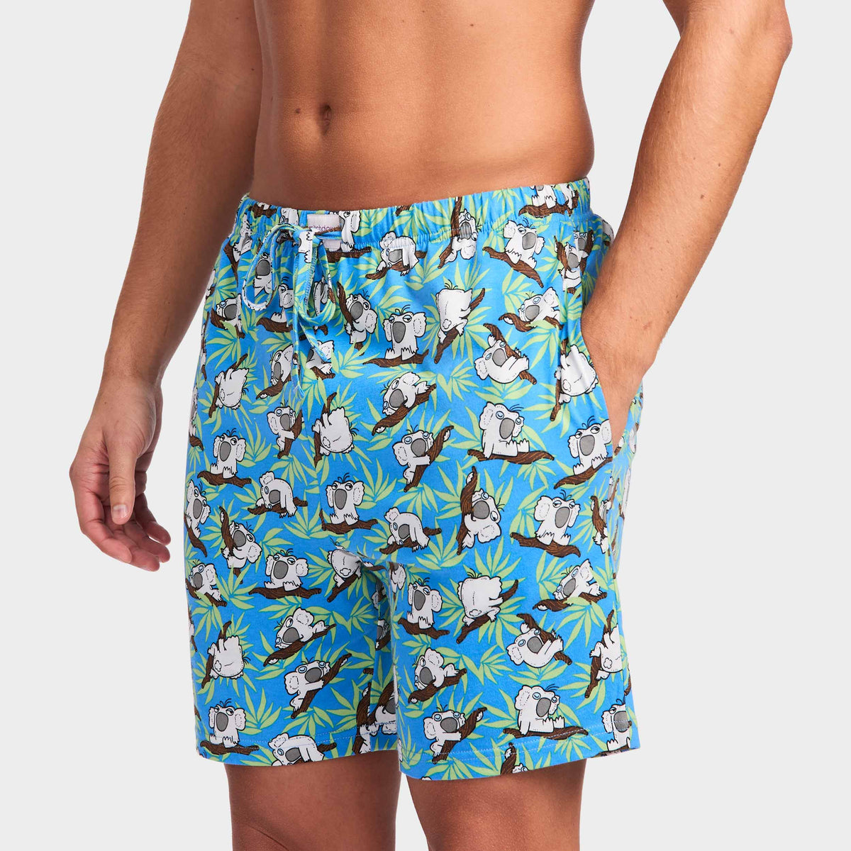 Mitchdowd Men's Slothful Koala Cotton Knit Sleep Shorts