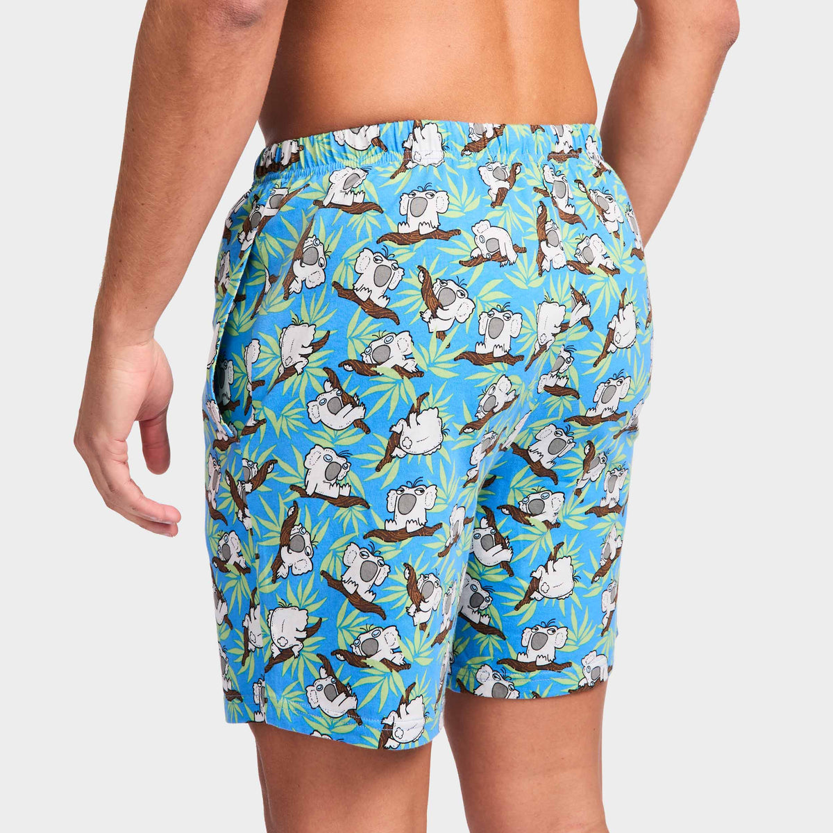 Mitchdowd Men's Slothful Koala Cotton Knit Sleep Shorts