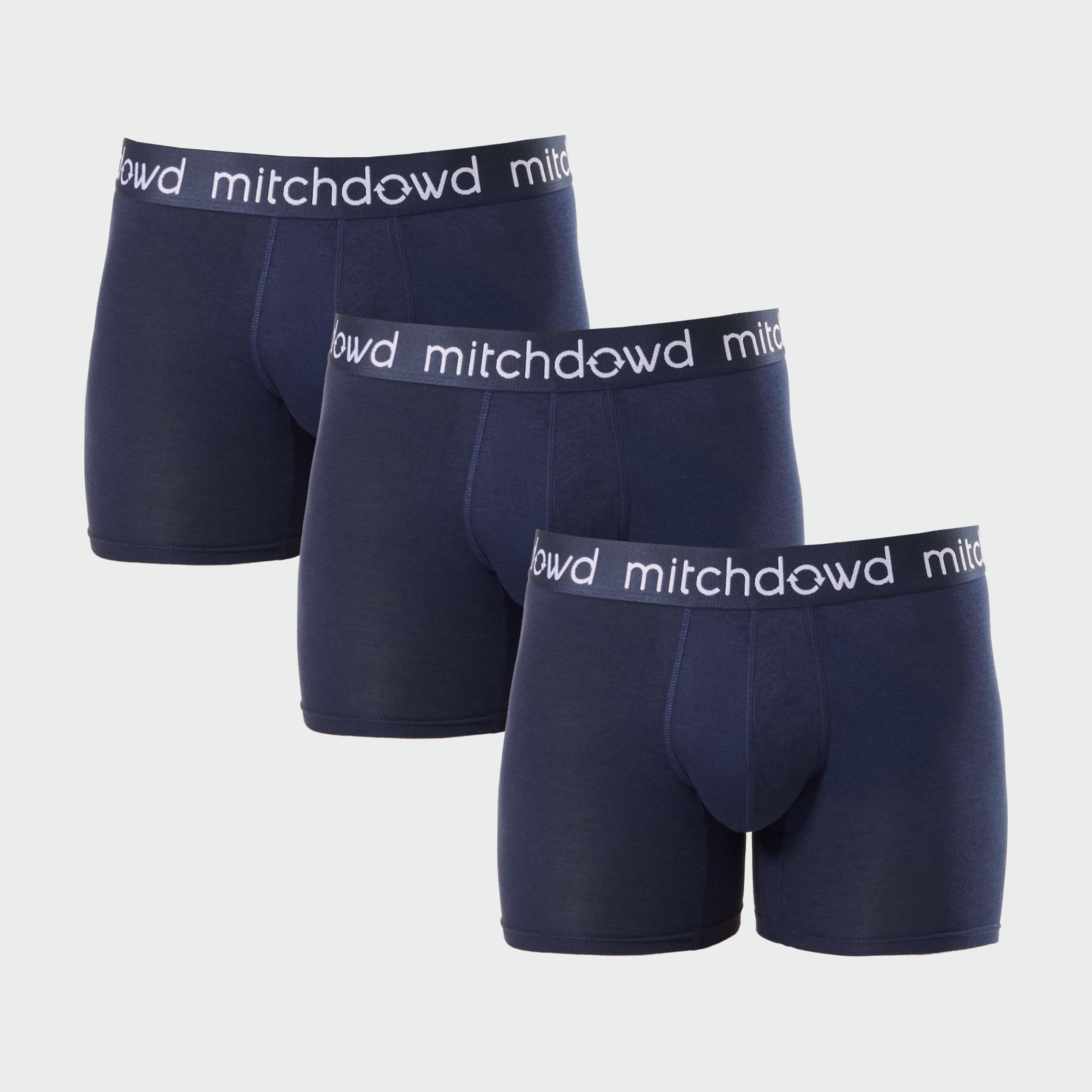 Mens Bamboo Comfort Long Leg Trunk 3 Pack - Navy