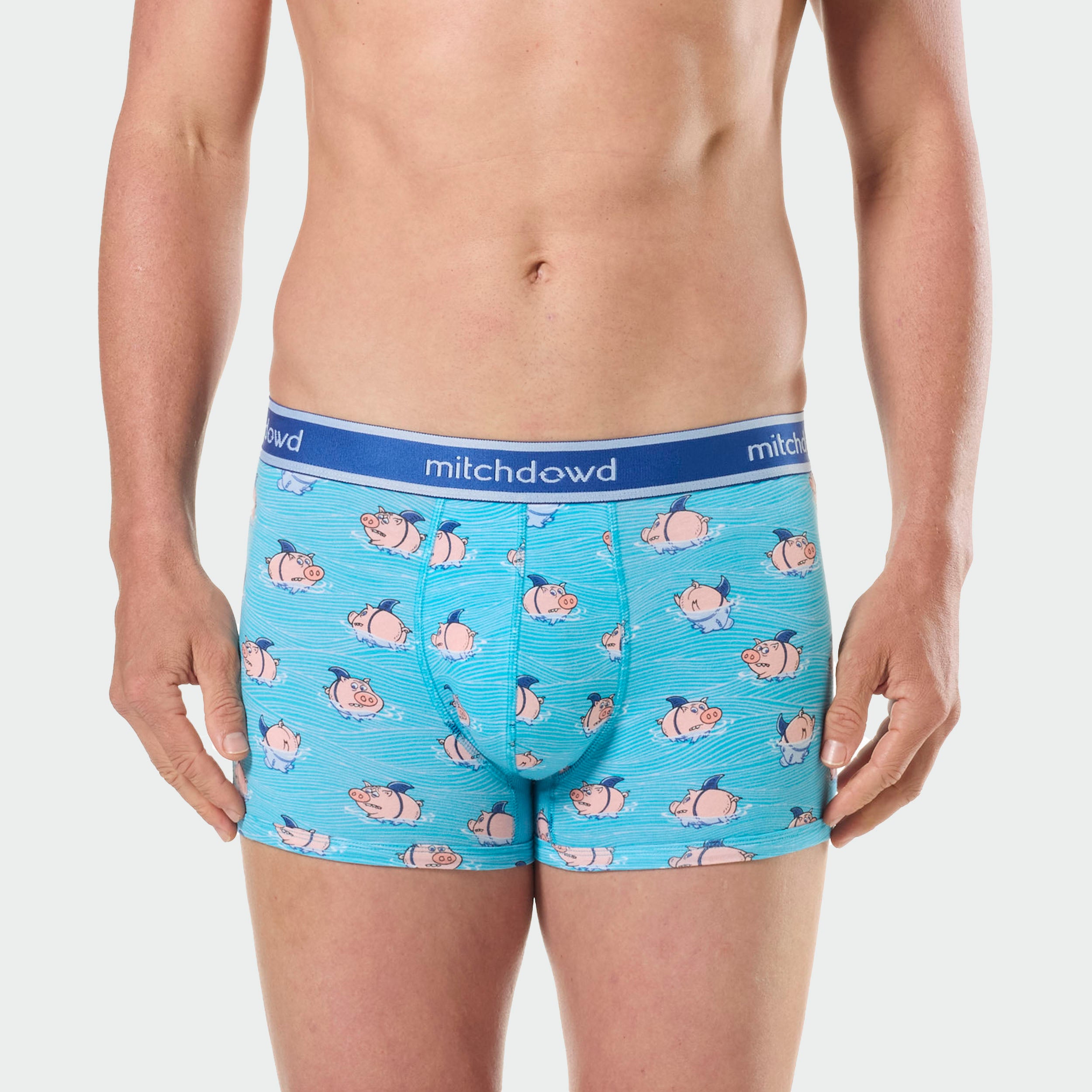 Mitchdowd Mens 3 Pack Trunk in Shark Fin Print