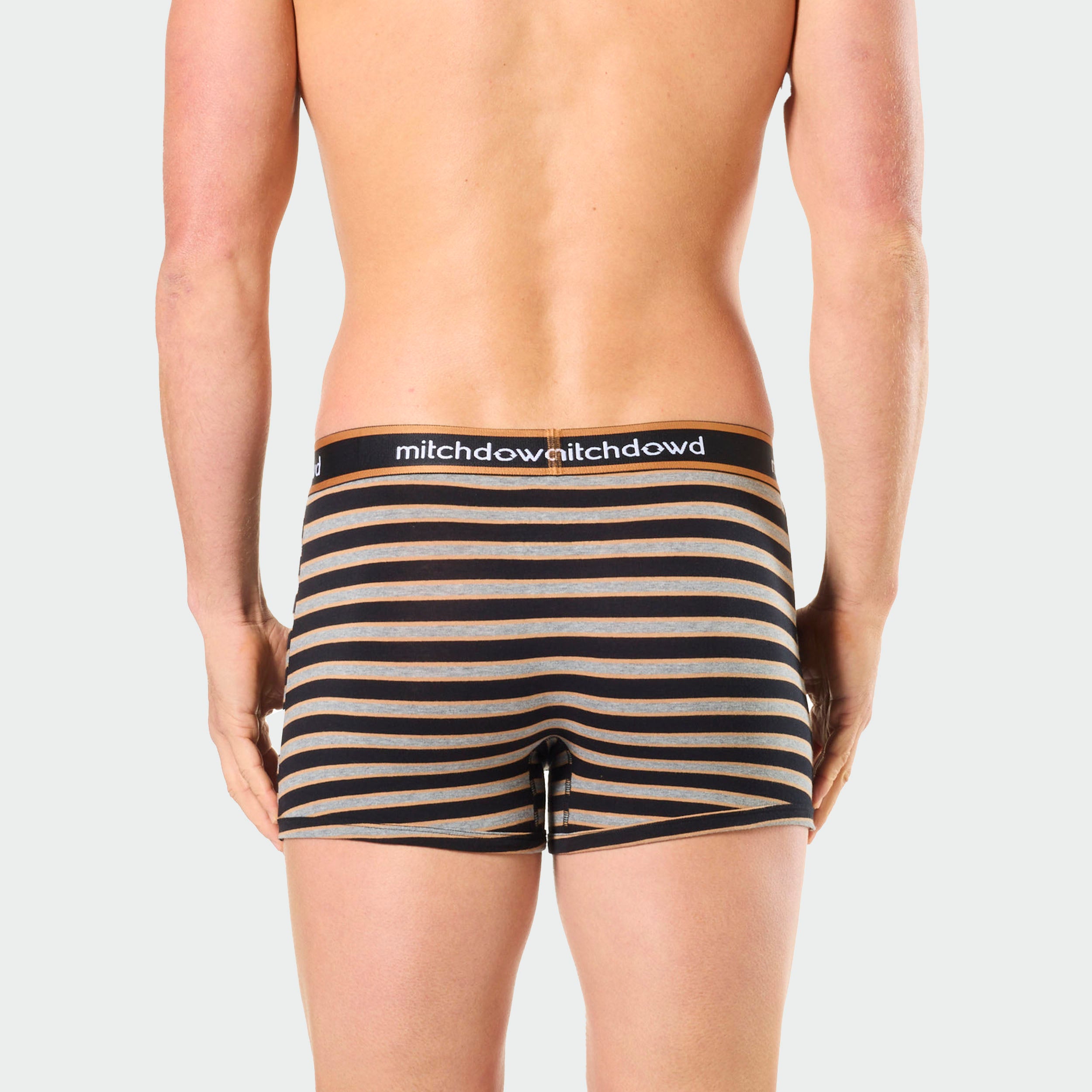 Mitch Dowd Men’s 3 Pack Trunks in Stripe, Grey and Cockatoo Print