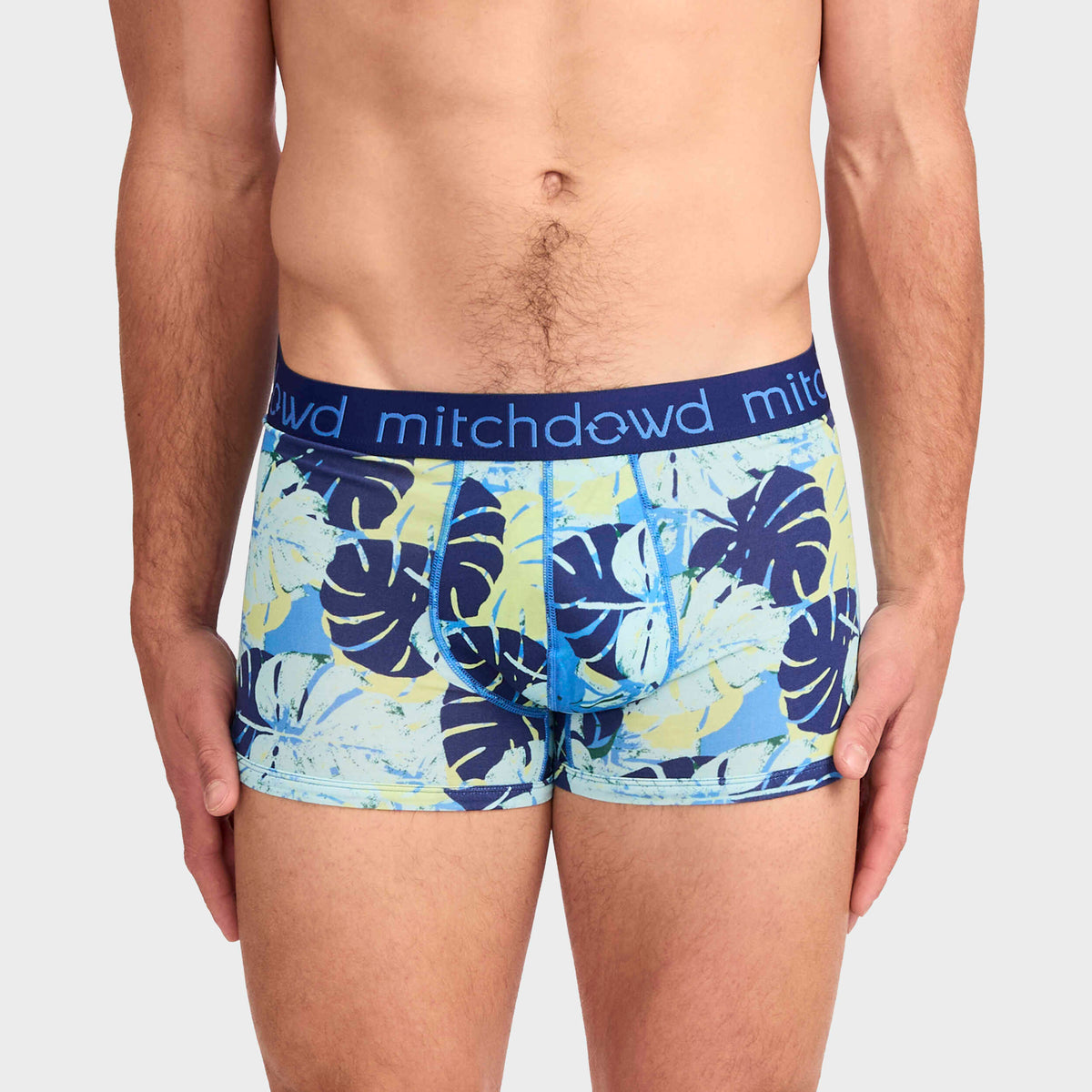 Mitchdowd Men's Blue Monstera Bamboo Trunk 2 Pack