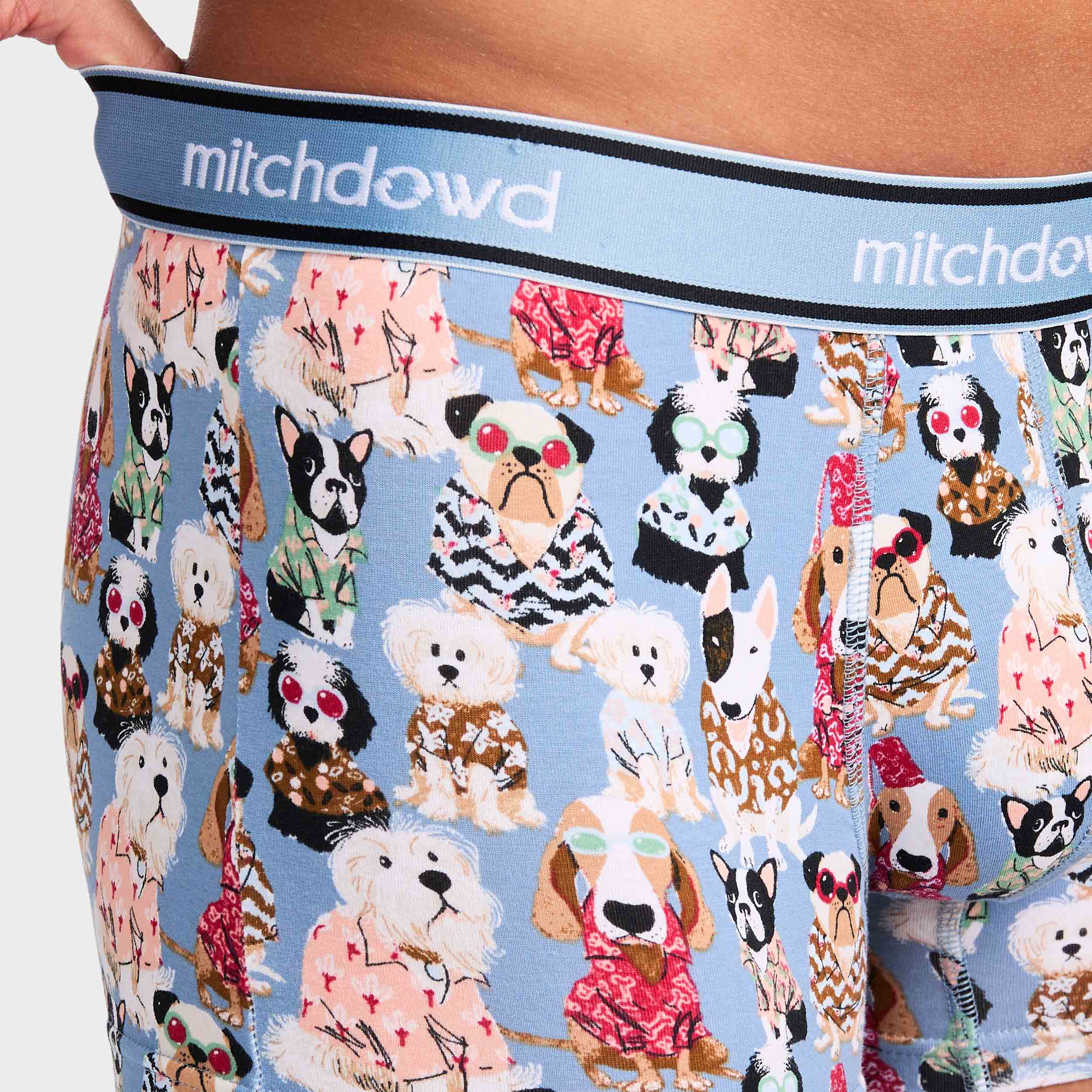 Mitchdowd Men’s Dog Print Cotton Trunks 3 Pack
