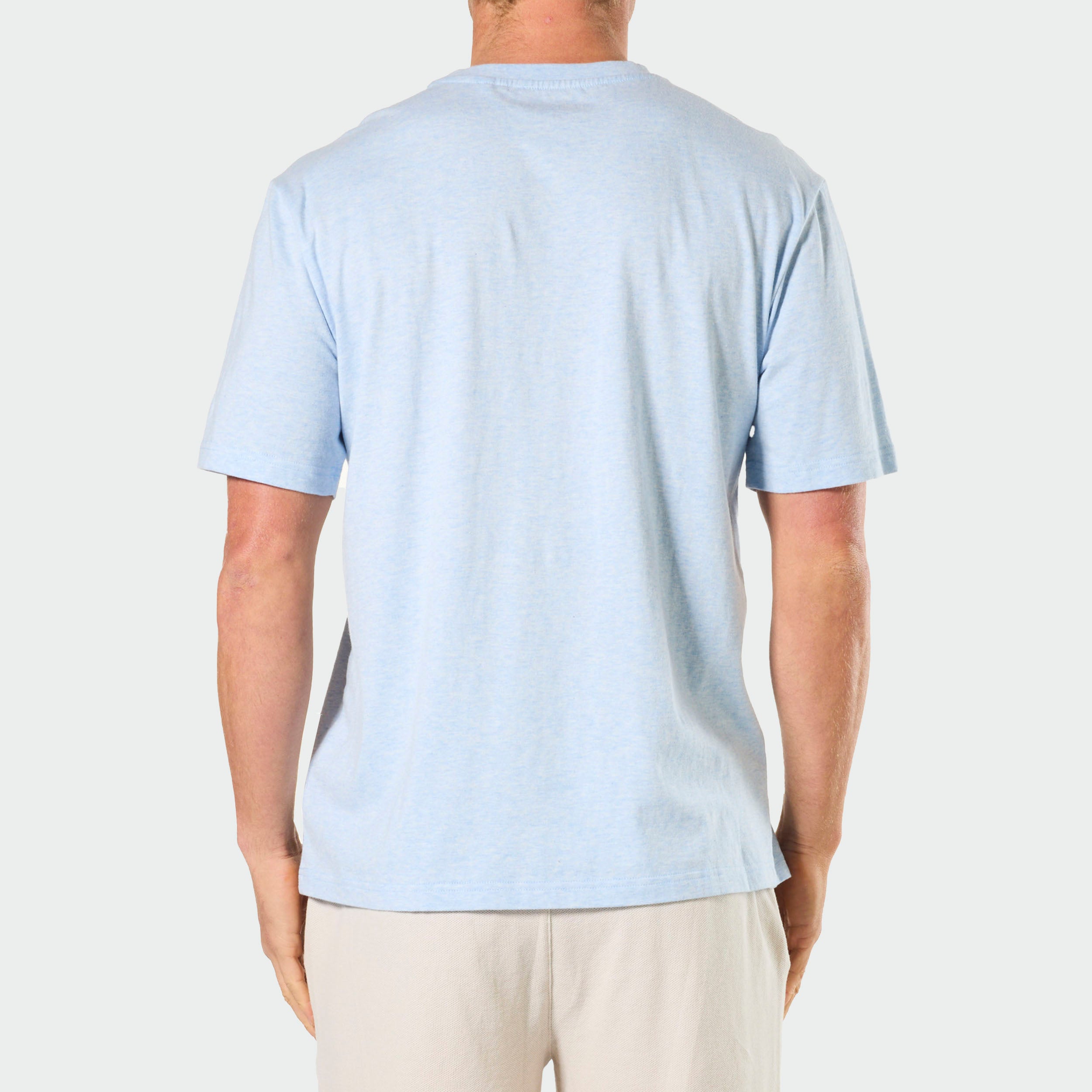 Mens Relaxed Cotton Knit Sleep T-Shirt Blue Marla 