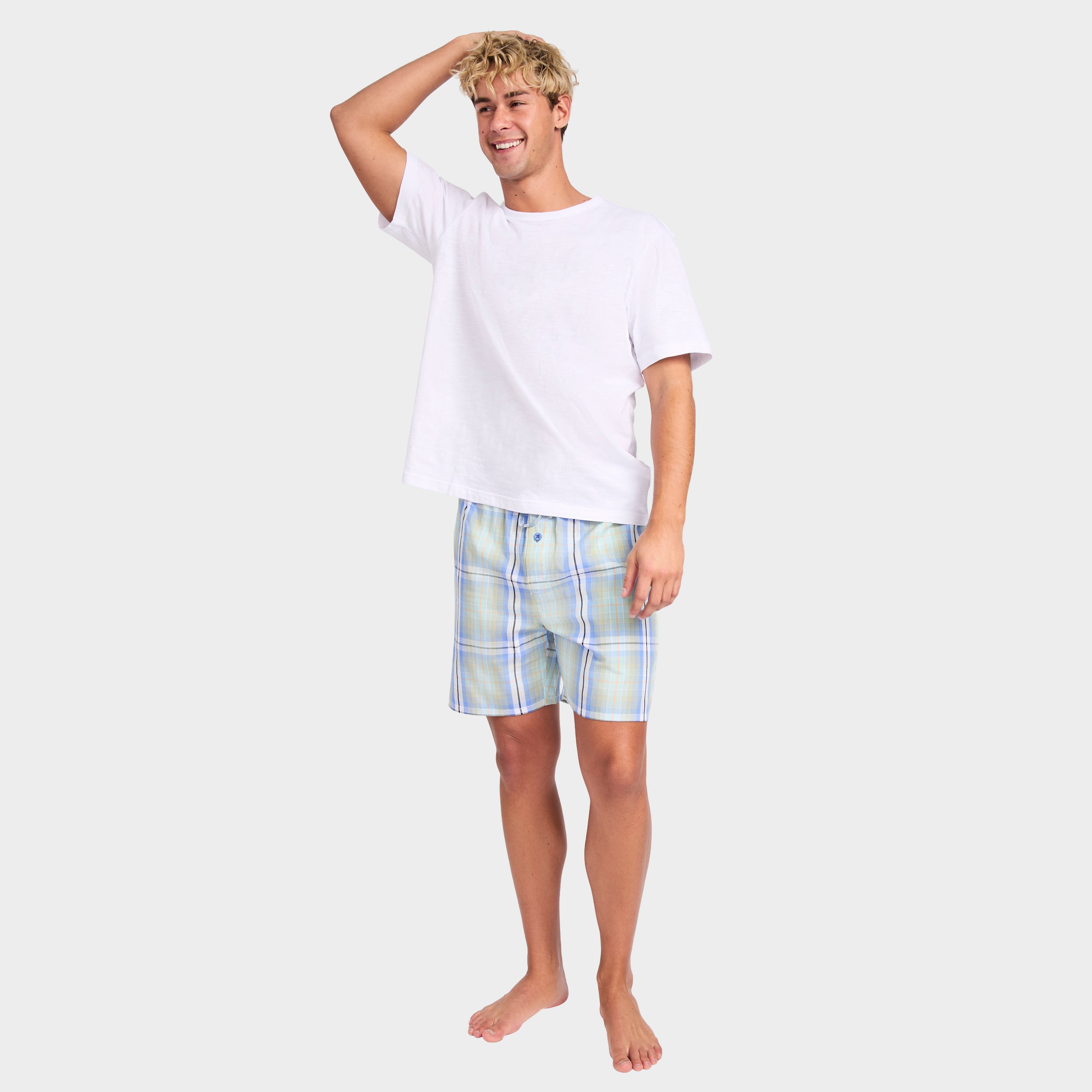 Mitchdowd Men’s Cotton Slub White Sleep Tee