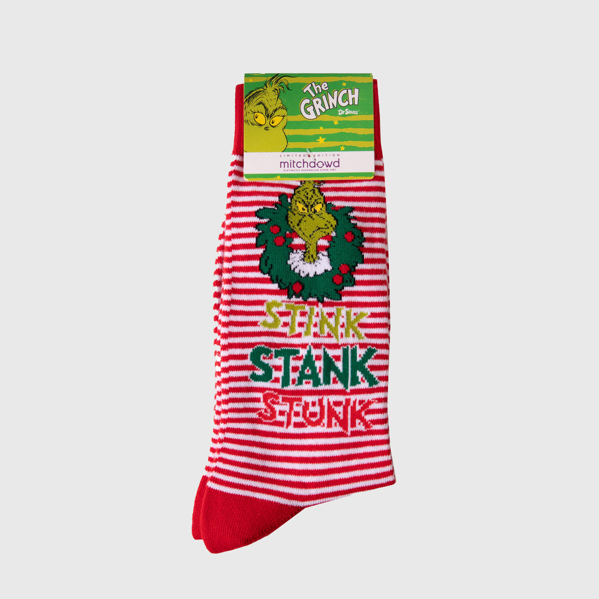 Mitchdowd Mens Stink Stank Grinch Socks - Multi
